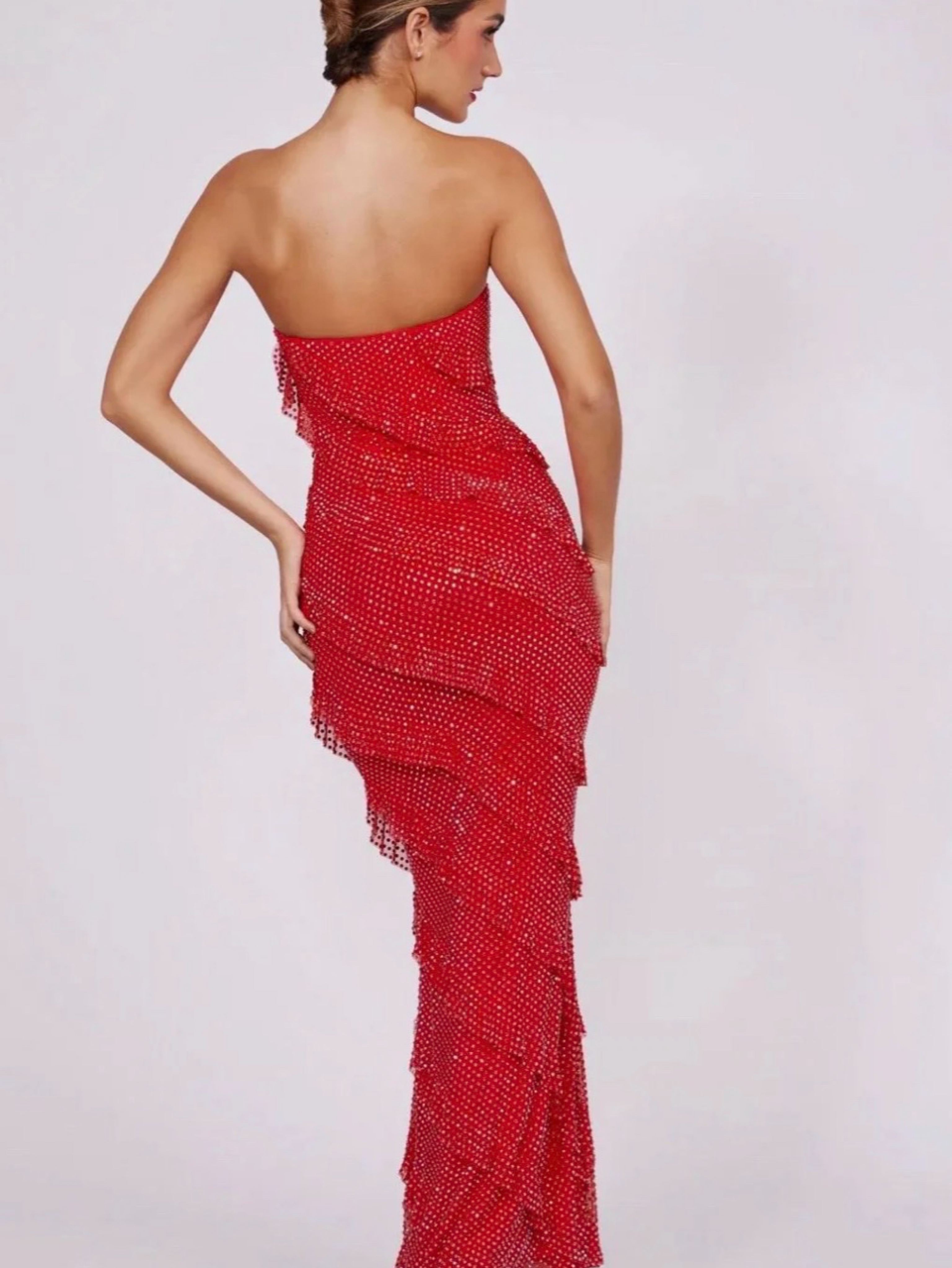 oh polly red maxi dress Sweetheart Neckline Maxi Dress in Red - 2