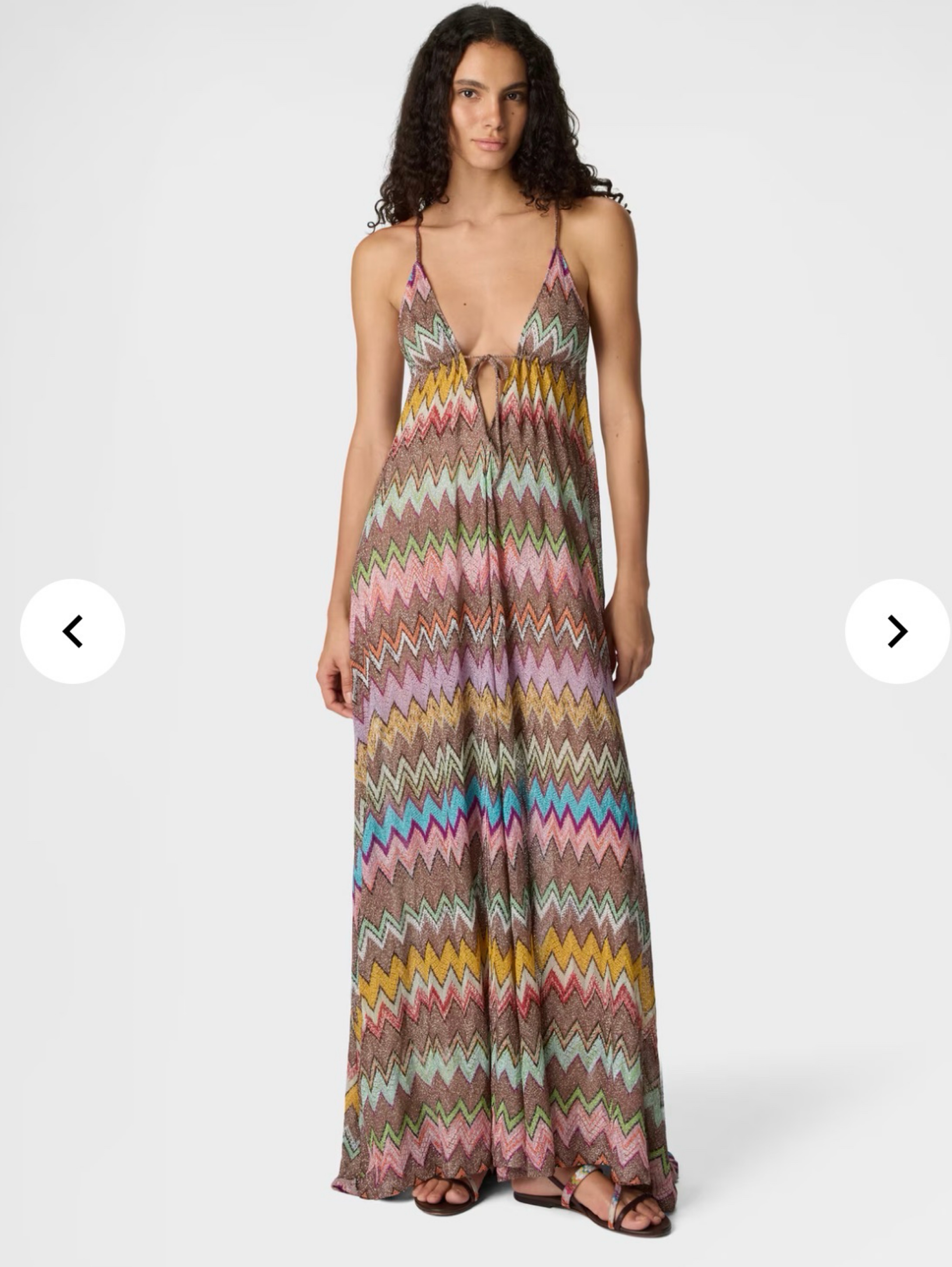 m missoni knit maxi dress M Missoni Multicolour Chevron Patterned Knit Maxi Dress M M Missoni