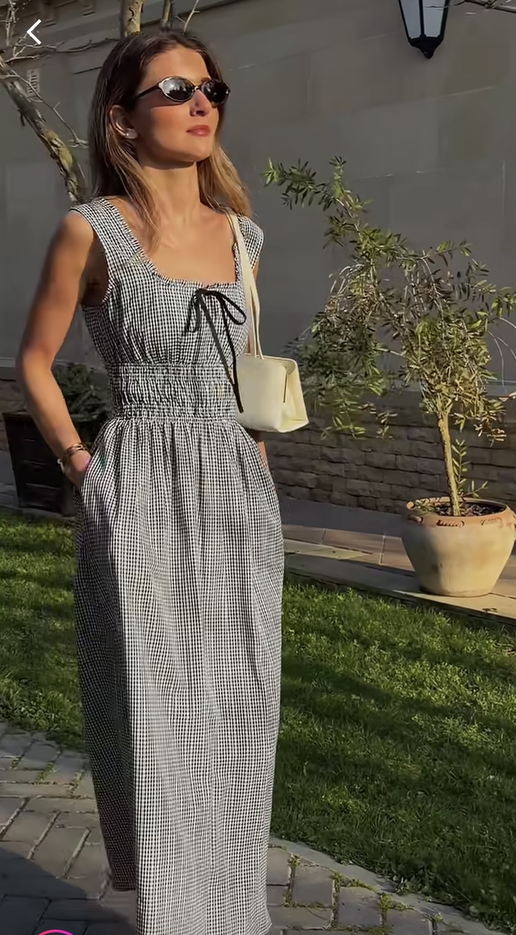 Rails Gingham Tie-Front Midi Dress