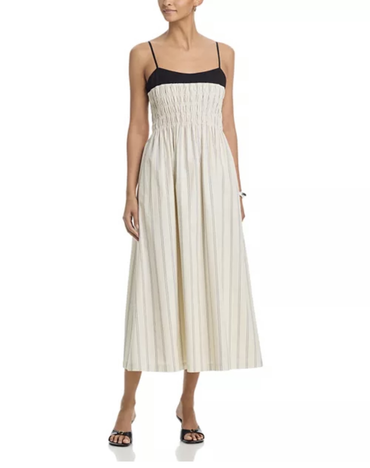 Rails Pleated Midi Dress with Stripes