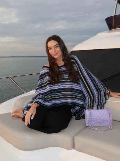 $430 Missoni Blue Fringe Wool Poncho by Missoni - Pickle
