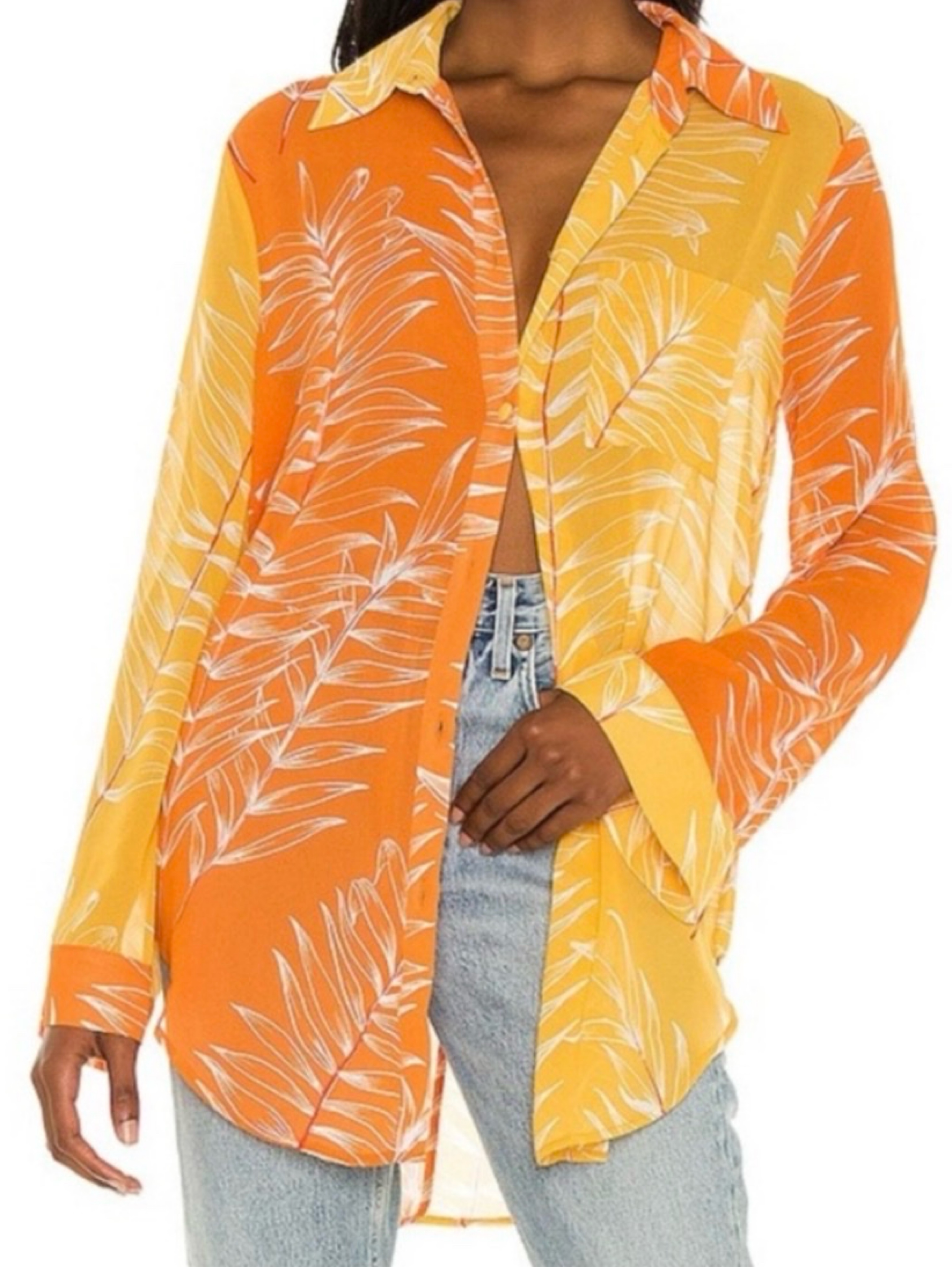 Camila Coelho palm print blouse