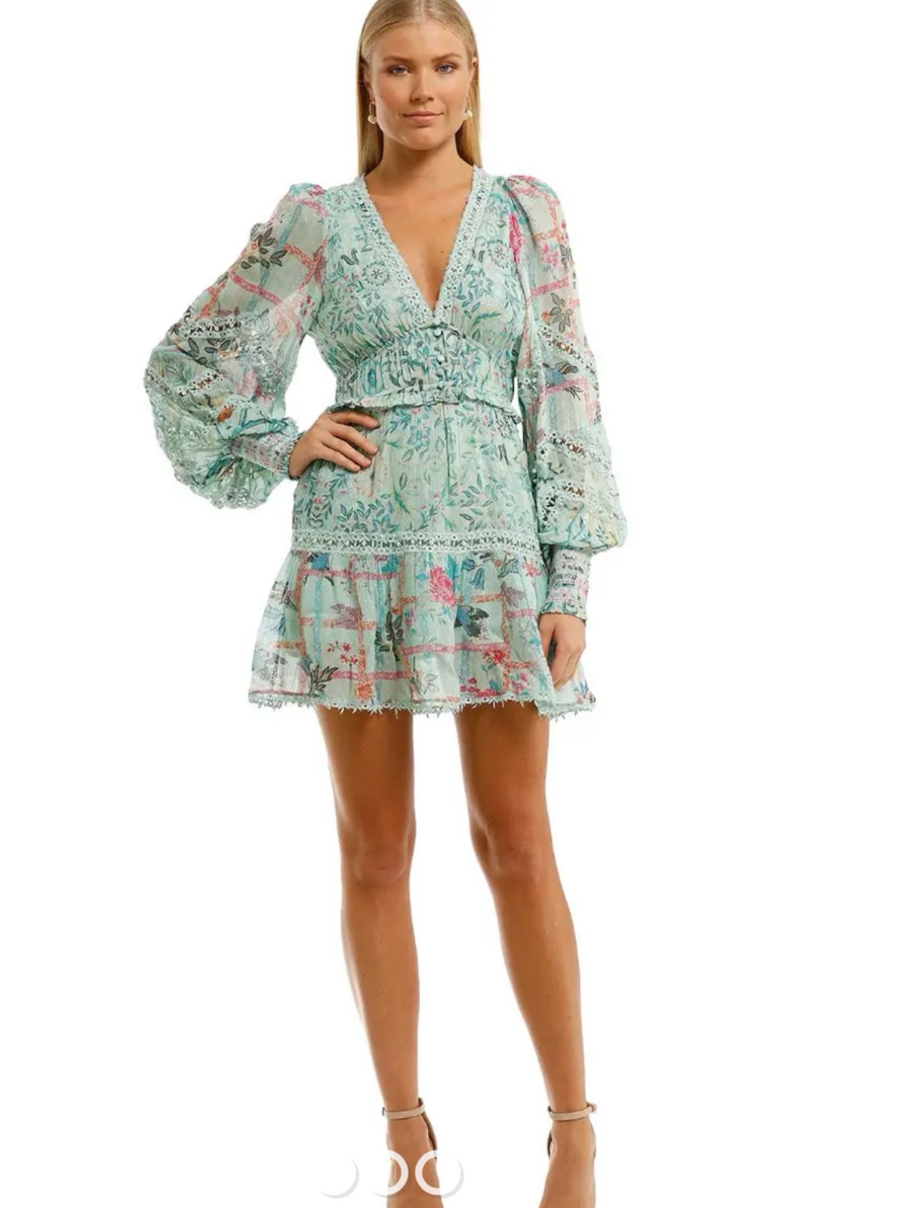 Cosmic Mini Dress in Green HEMANT AND NANDITA