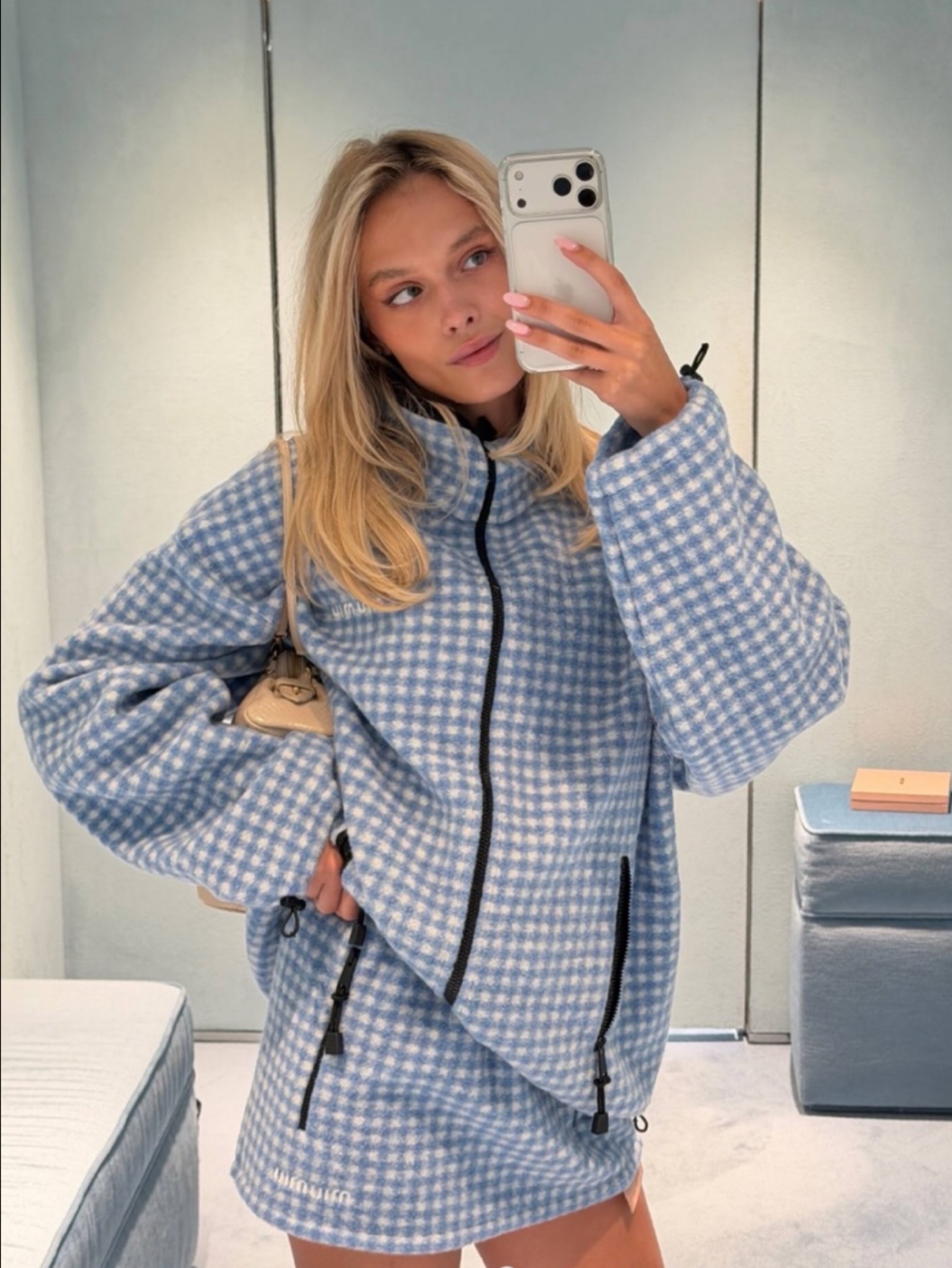 Miu Miu Blue Fleece Jacket by Miu Miu | Pickle
