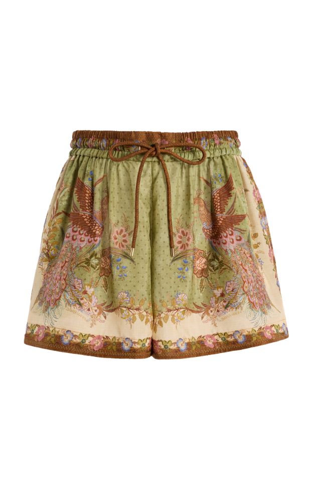 ZIMMERMANN Indra ショートパンツ Zimmermann Indra Silk Shorts by Zimmermann - Pickle