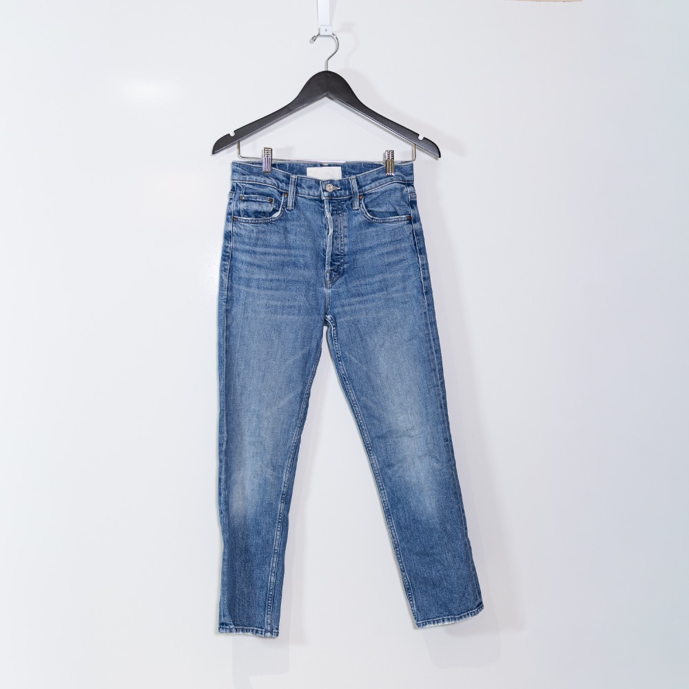 Mother Denim The Tomcat Ankle Crop Cotton Stretch Jeans Running