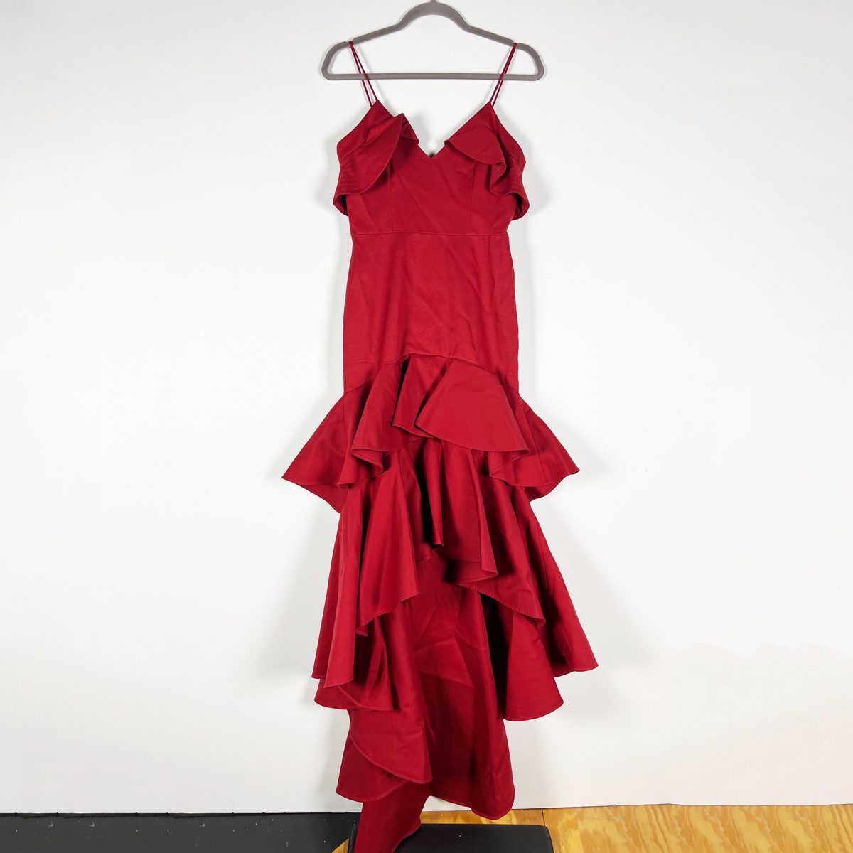 alexis red ruffle dress Alexis