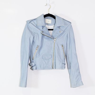 IRO Women's Ashville Genuine Leather Full Zip Moto Jacket Light