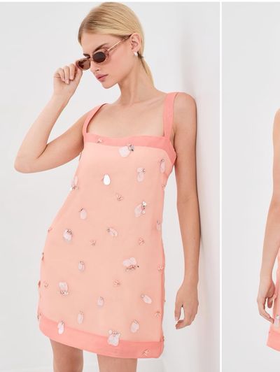 Simkhai Sumi Pink Embellished Mini Dress by SIMKHAI | Pickle
