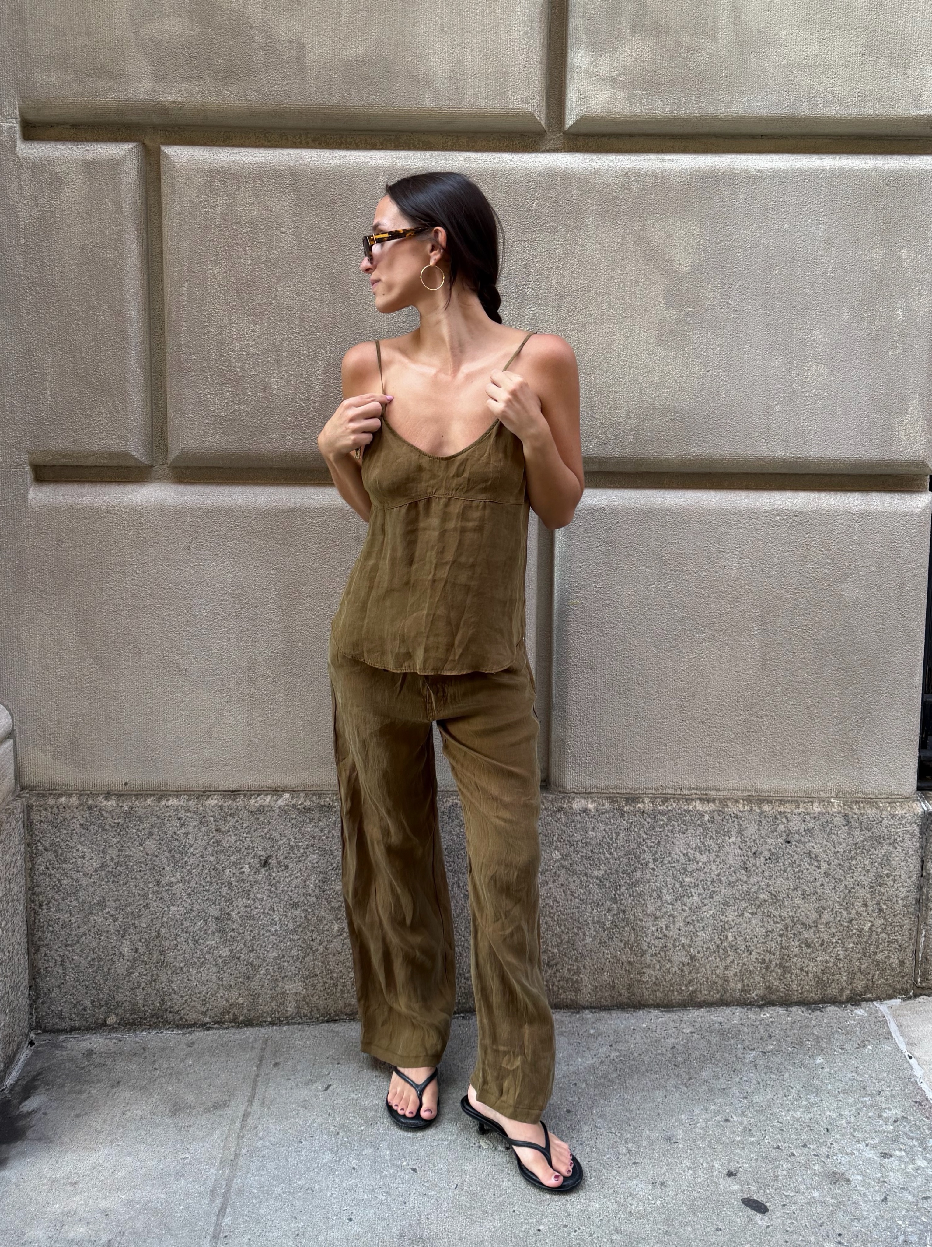 Zara Silky Matching Pants Set