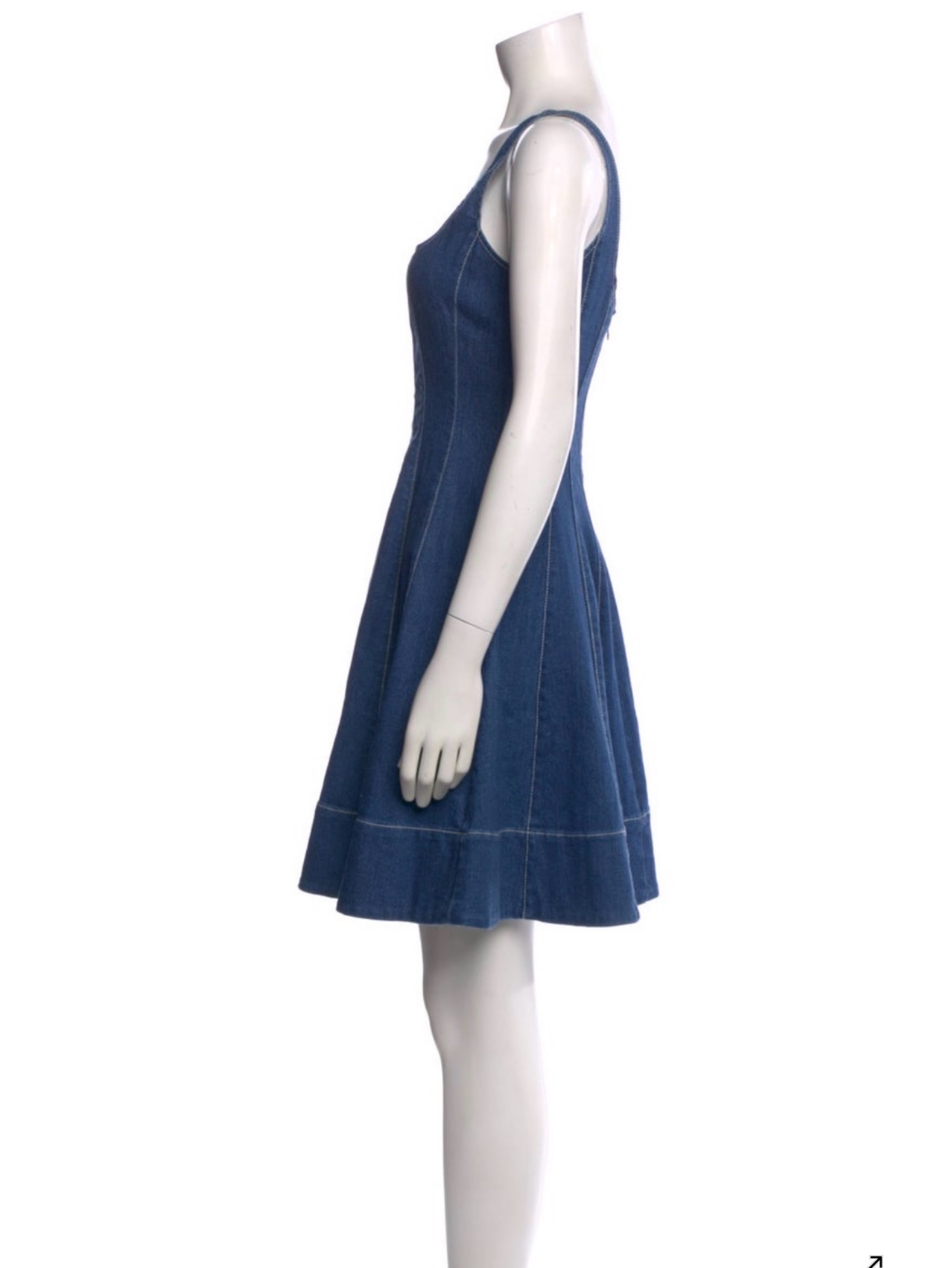 sur sweetheart-neck denim mini dress by staud Staud Sur Denim Mini Dress In Blue - 30% Off