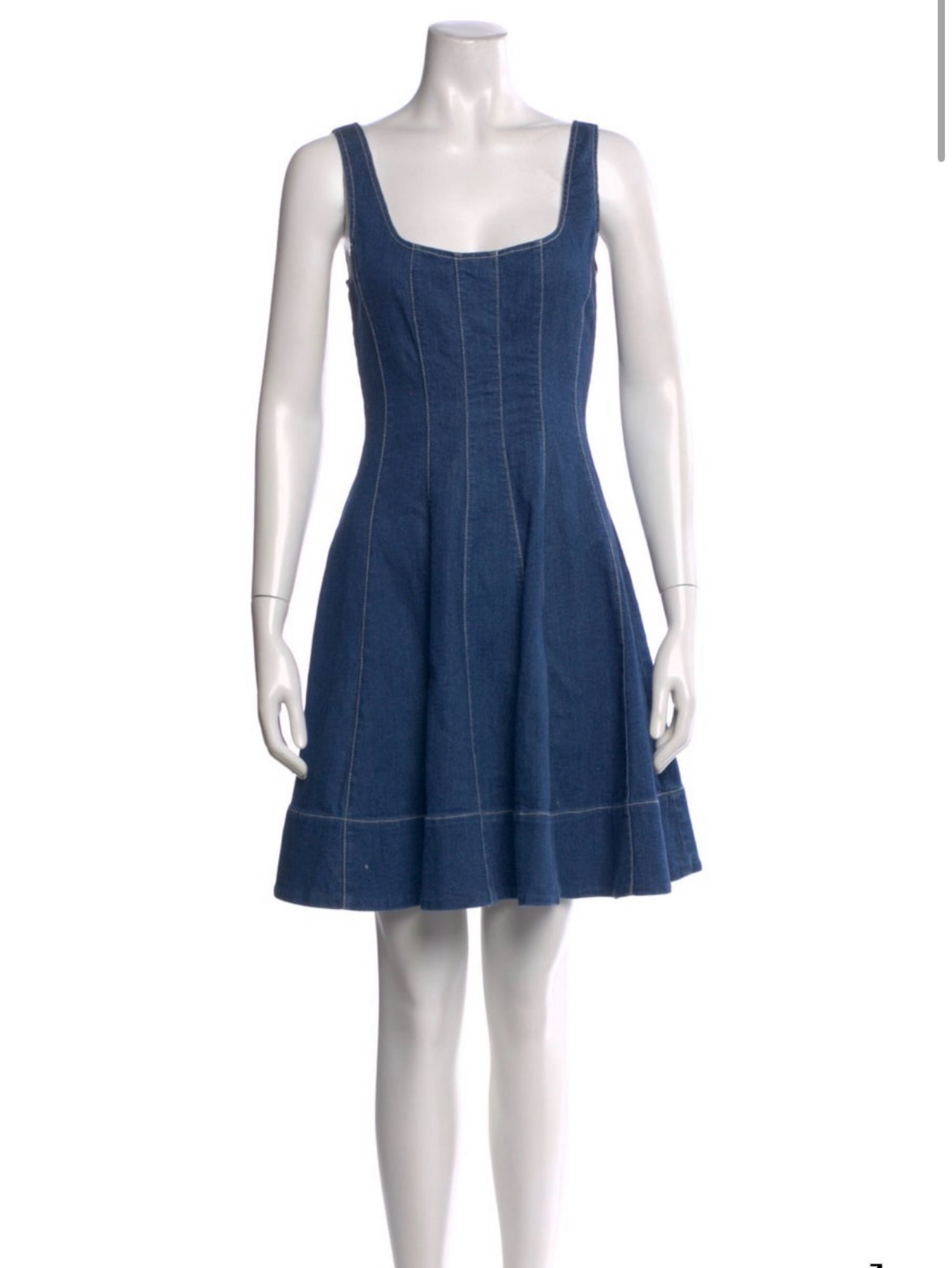 sur sweetheart neck denim mini dress by staud STAUD Sur Sweetheart-Neck Denim Mini Dress