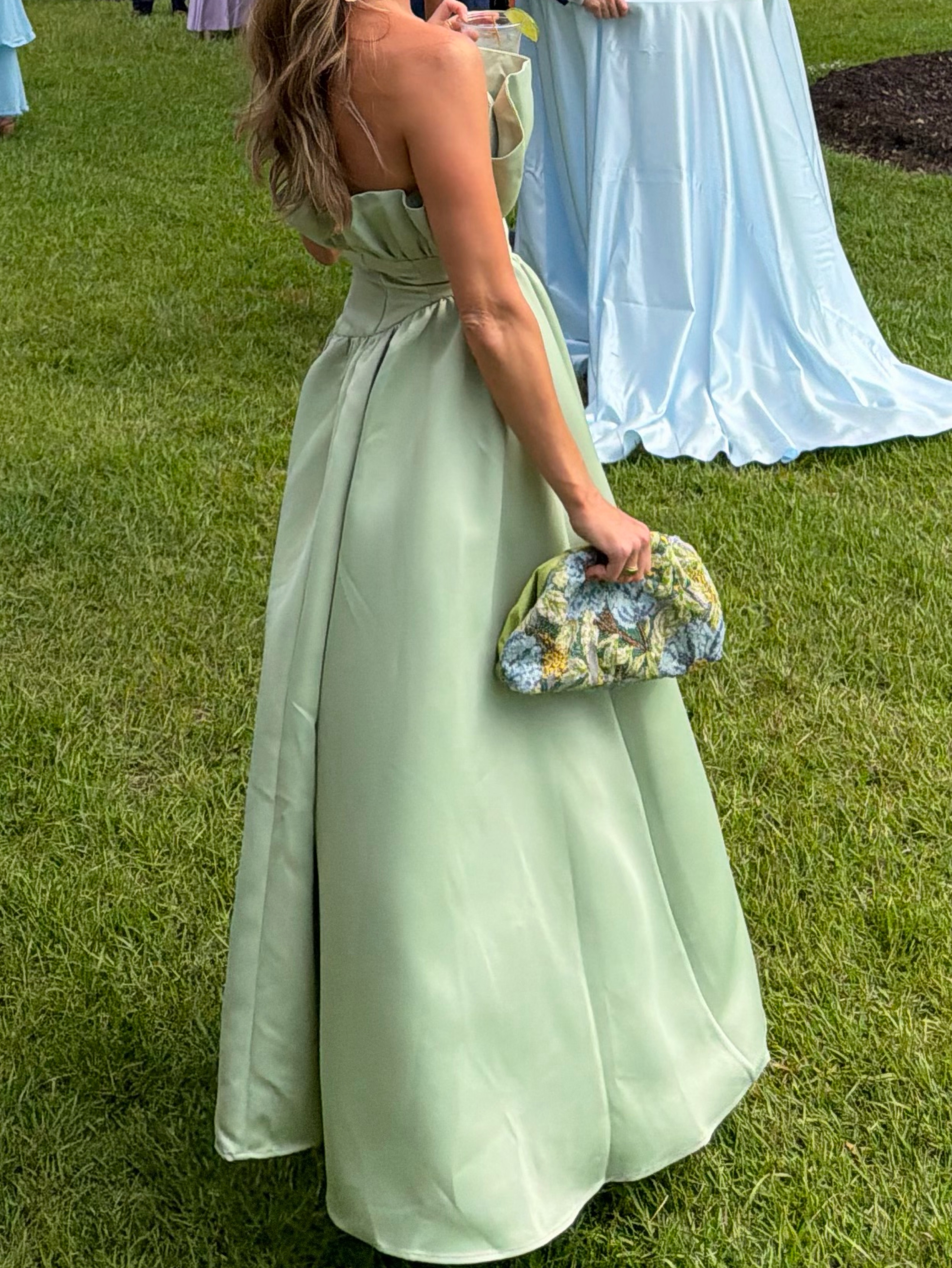 laurel green bridesmaid dresses BABARONI BABARONI Acetate Satin Gold Bridesmaid Dresses Strapless Sweep/Brush Train Sleeveless with Slit Mermaid, Gold / US0
