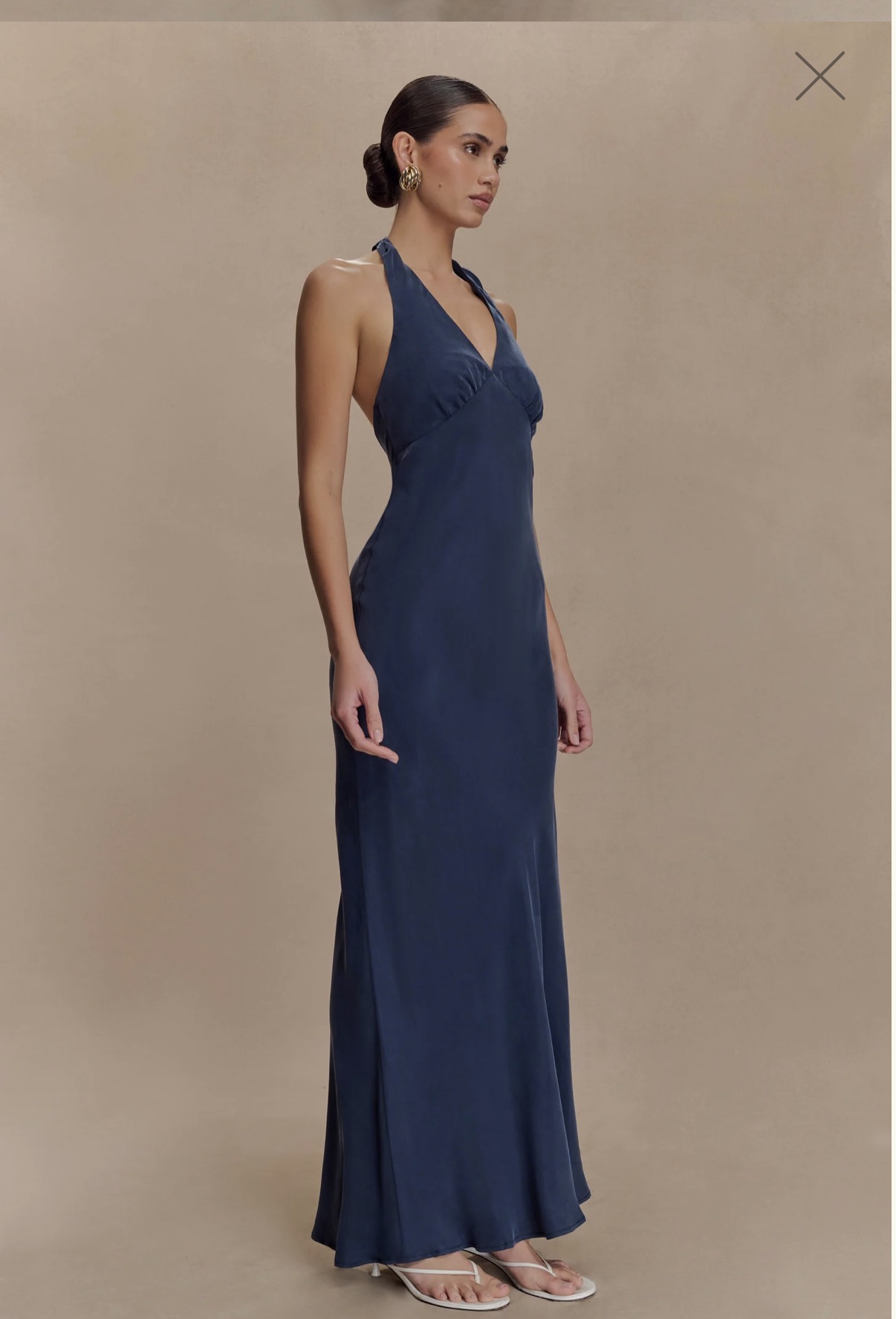 Navy Blue Halter Wrap Maxi Dress by Meshki - Pickle Navy Blue Halter Wrap Maxi Dress by Meshki - Pickle