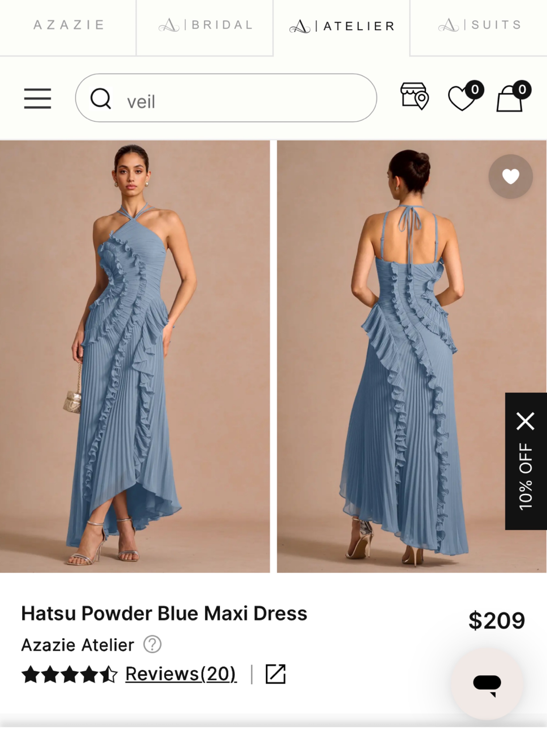Azazie Ateleir Hatsu Powder Blue Dress