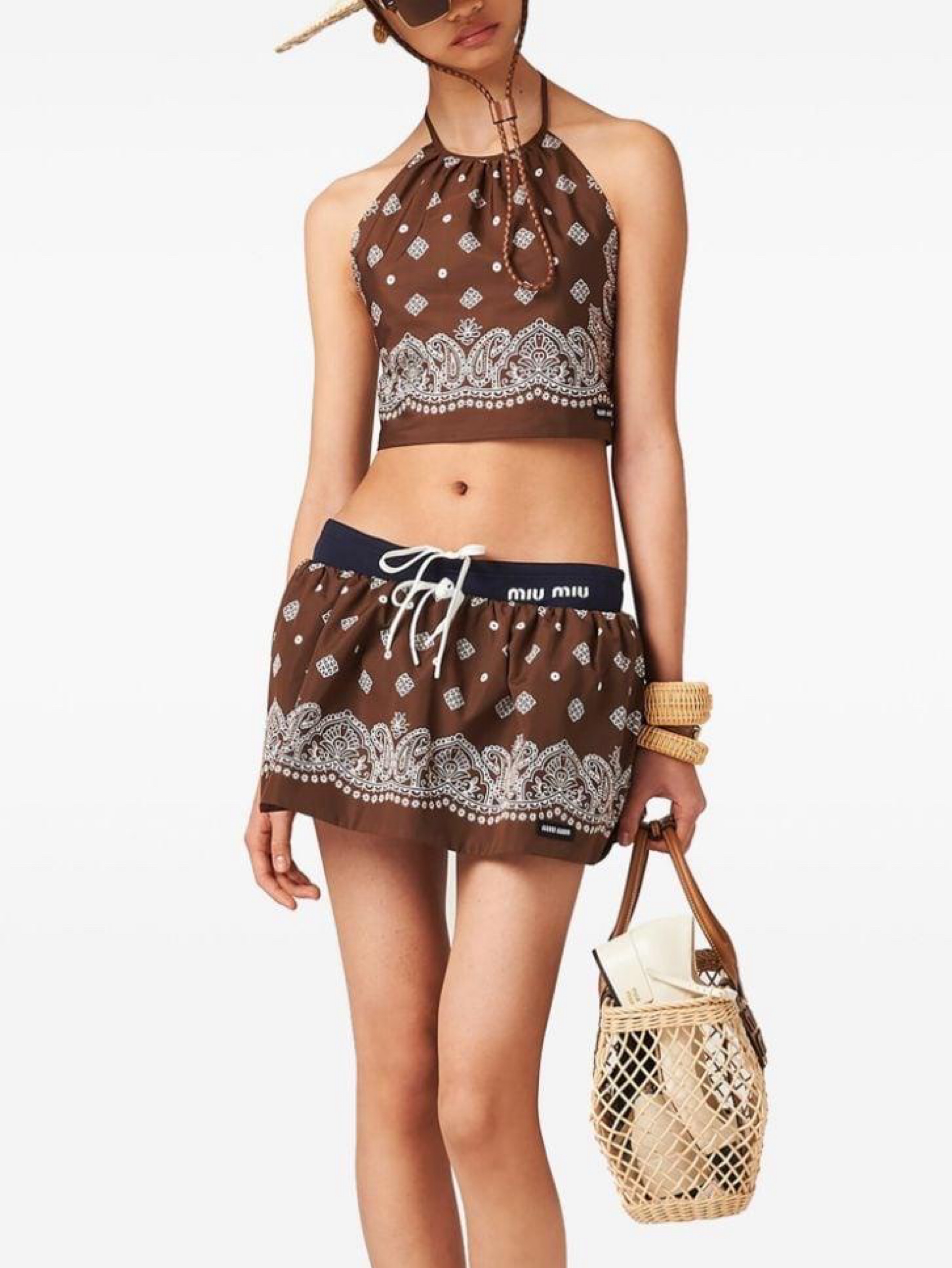 Miu Miu Paisley Bandana Set by Miu Miu - Pickle