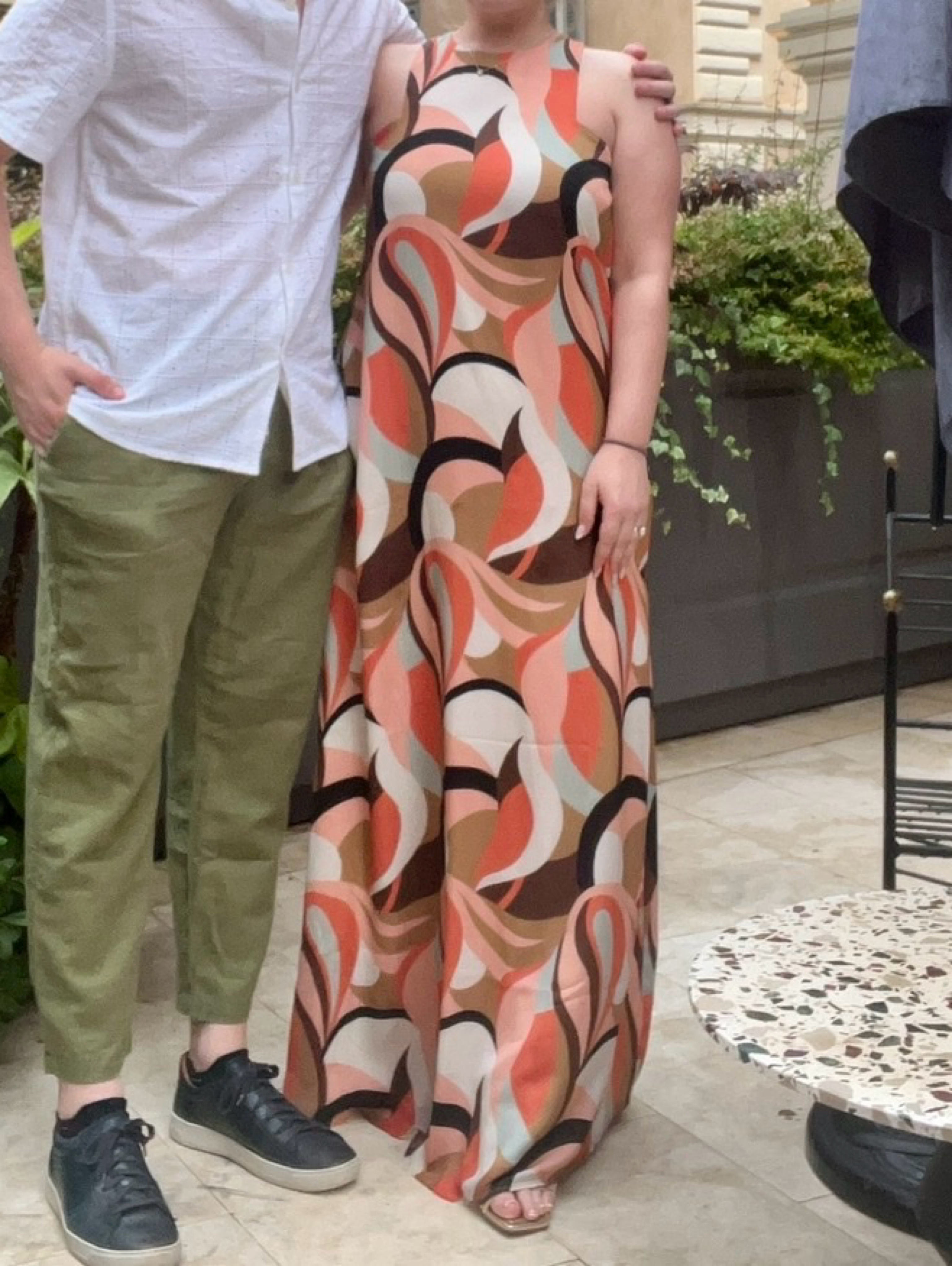 MANGO Abstract Print Cocktail Dress in Mango