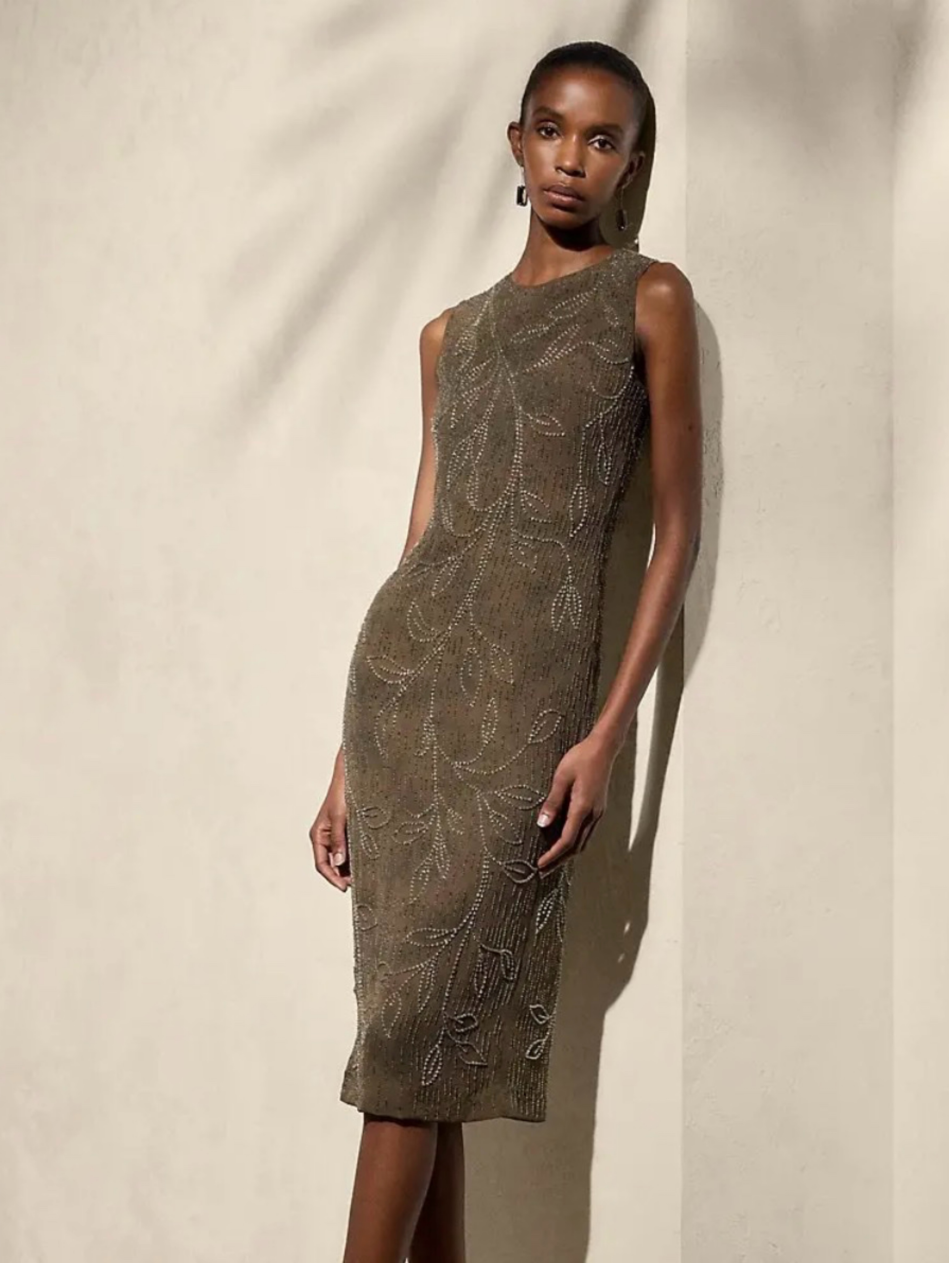 Ralph Lauren Collection Carroll Embellished Silk Cocktail Dress