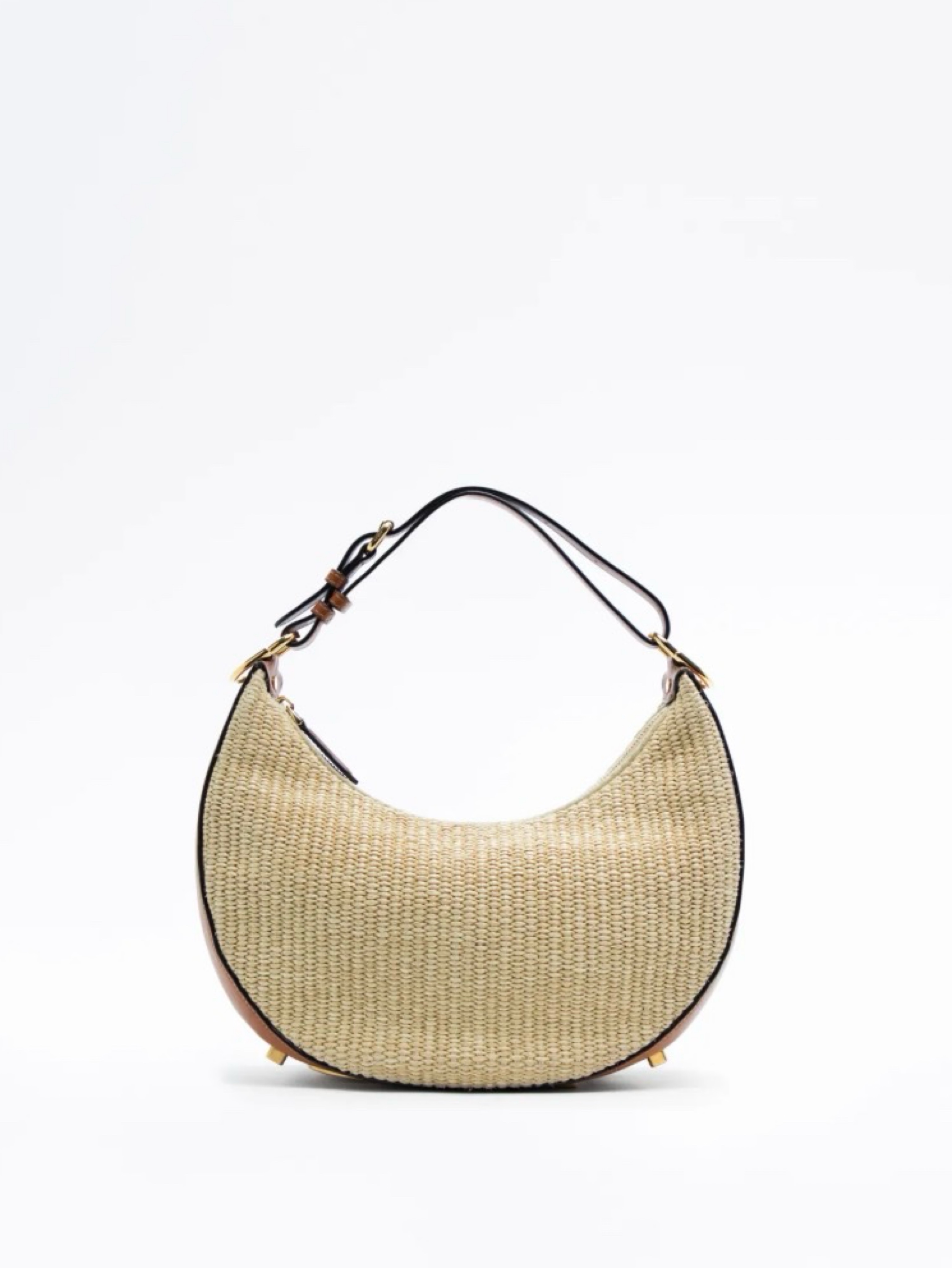 Fendi Cream Woven Leather Hobo Bag