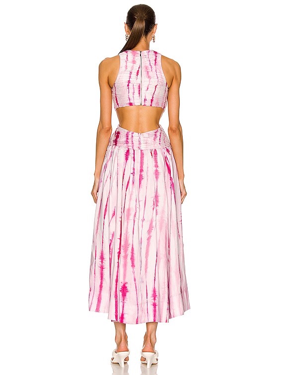 aje introspect pleated cut out midi dress Aje Introspect Ripple Cut Out Midi Dress - Ripple Tie Dye