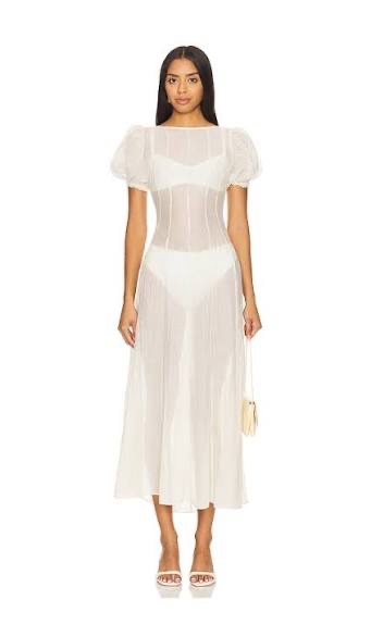 lpa sheer dress Lpa Nicola Midi Dress - Black