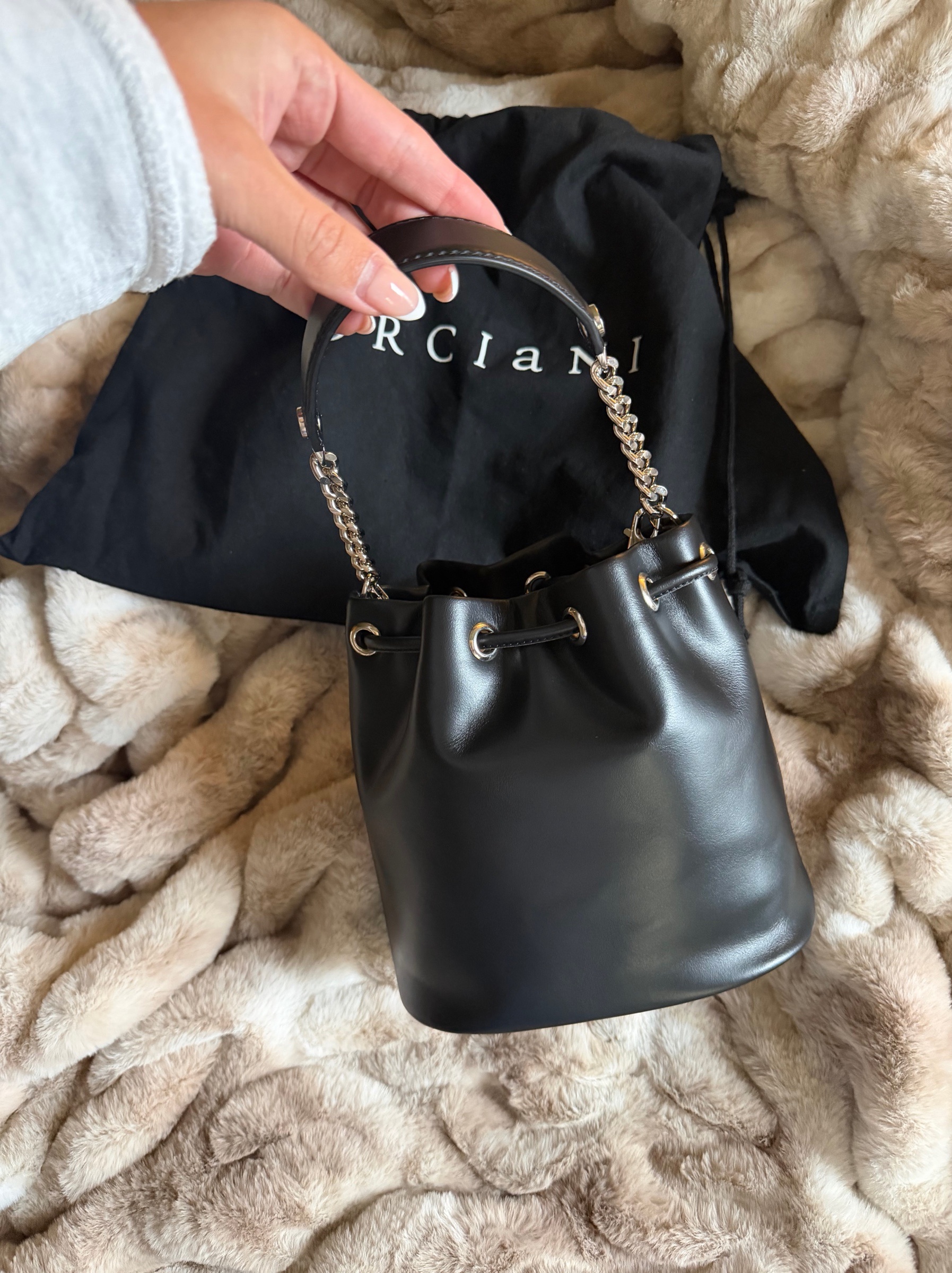 Orciani Nest Vanity leather mini bucket bag by Orciani | Pickle
