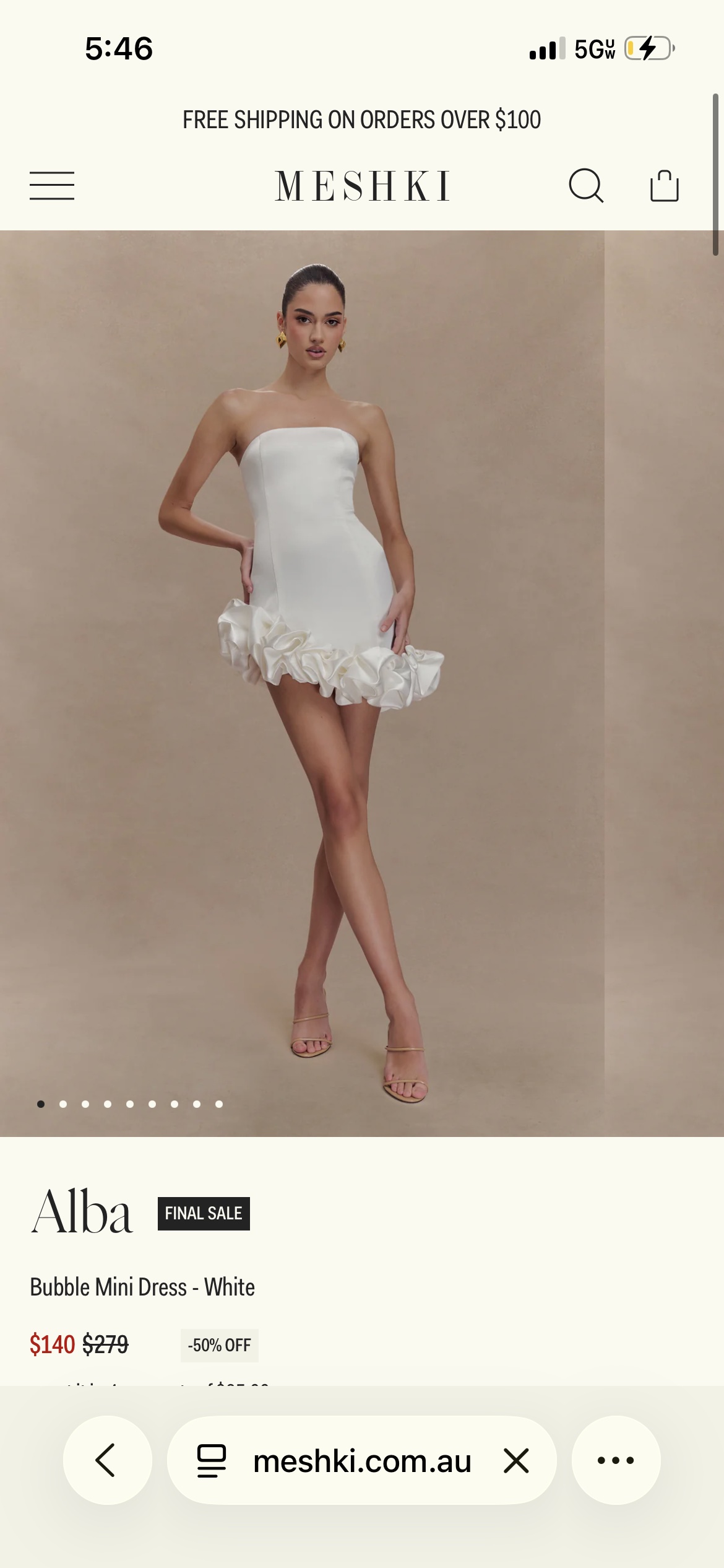 White Bubble Alba Mini Strapless Ruffle Mini Dress by Meshki - Pickle White Bubble Alba Mini Strapless Ruffle Mini Dress by Meshki - Pickle