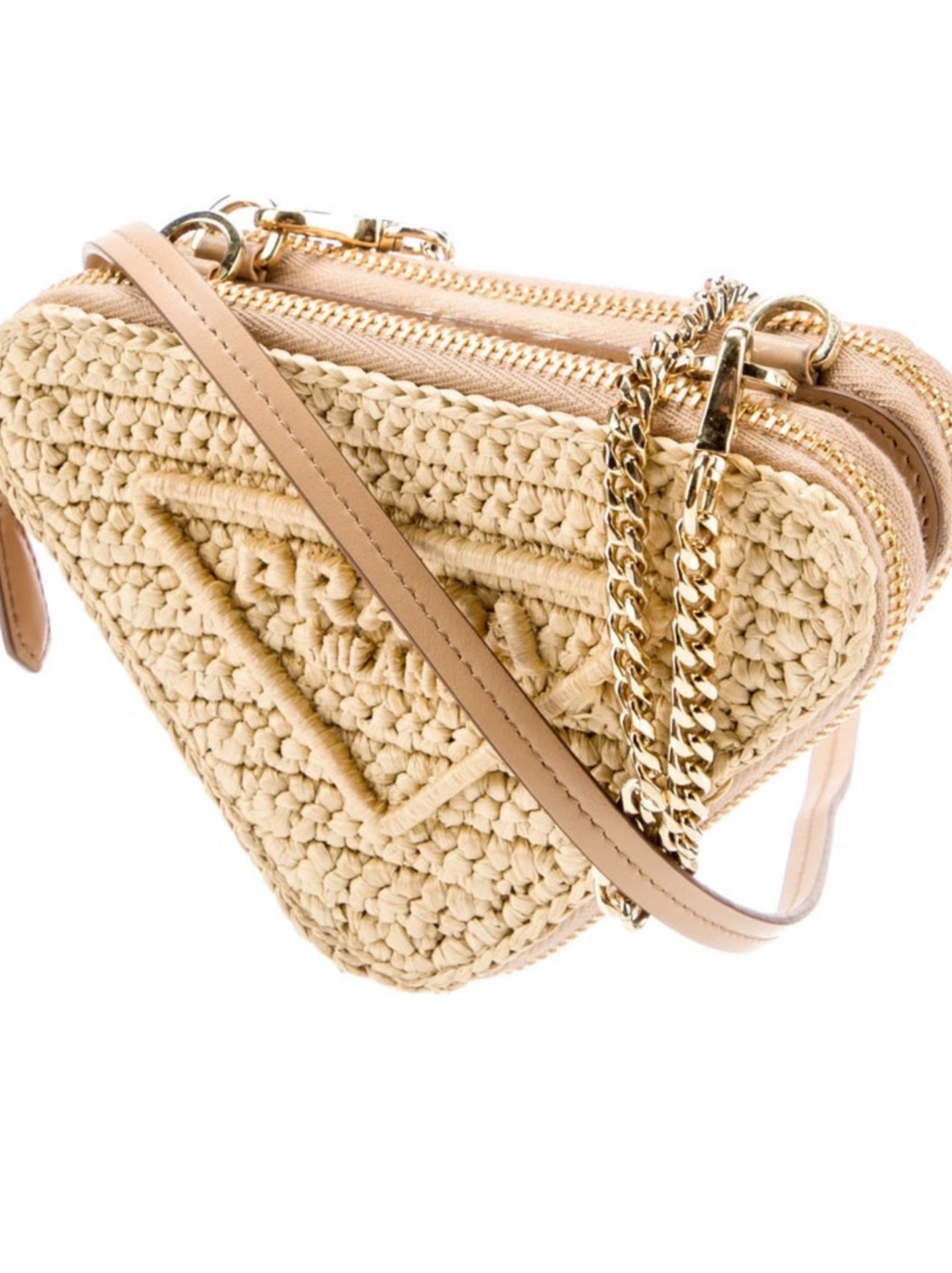 【新品・未使用】PRADA★ミックスツィード★膝丈スカート★38 イタリア製 Prada Tan Raffia Triangle Crossbody Bag - Mini by Prada | Pickle