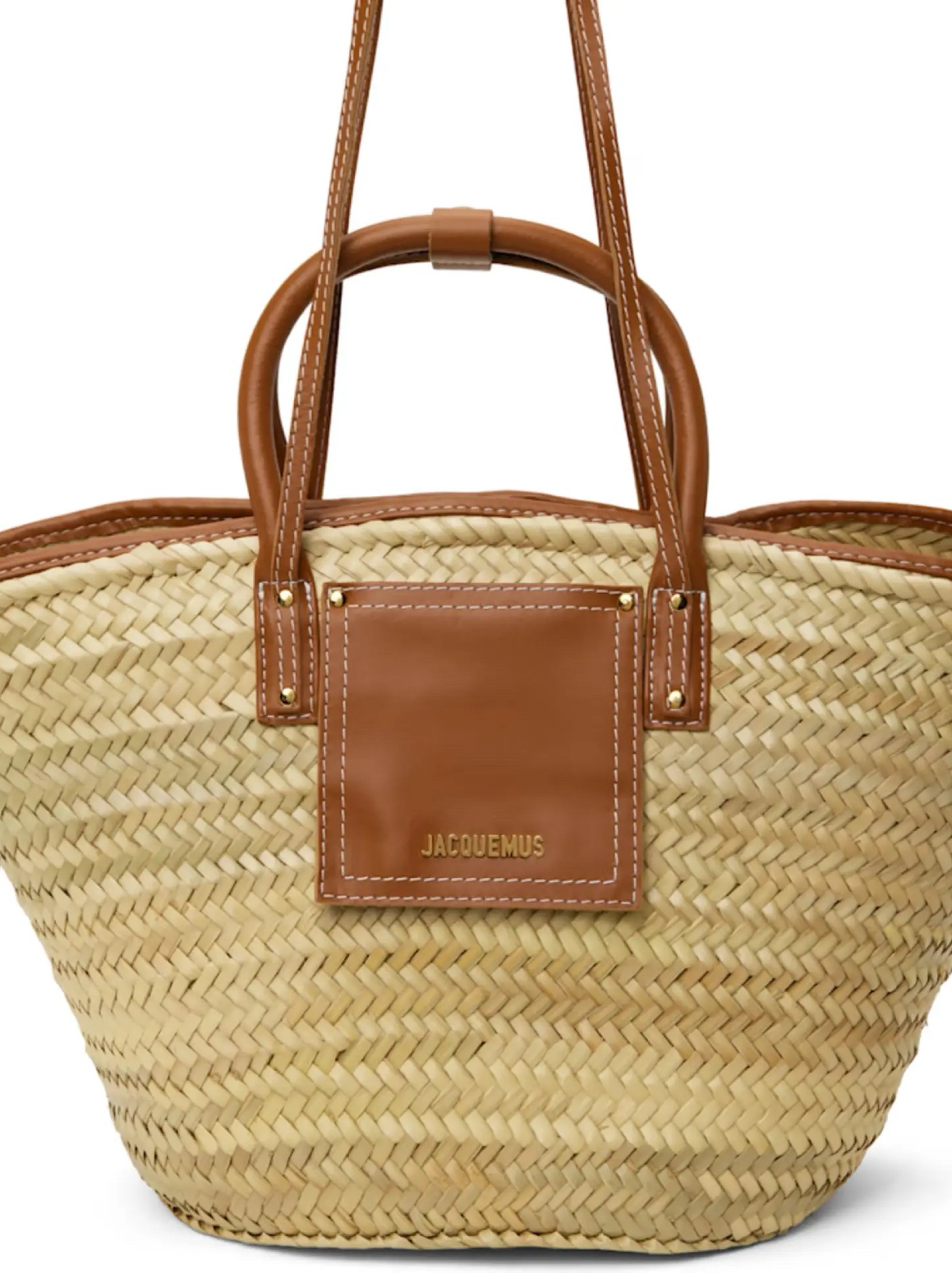 Jacquemus Large Natural Straw Woven Beach Tote Bag