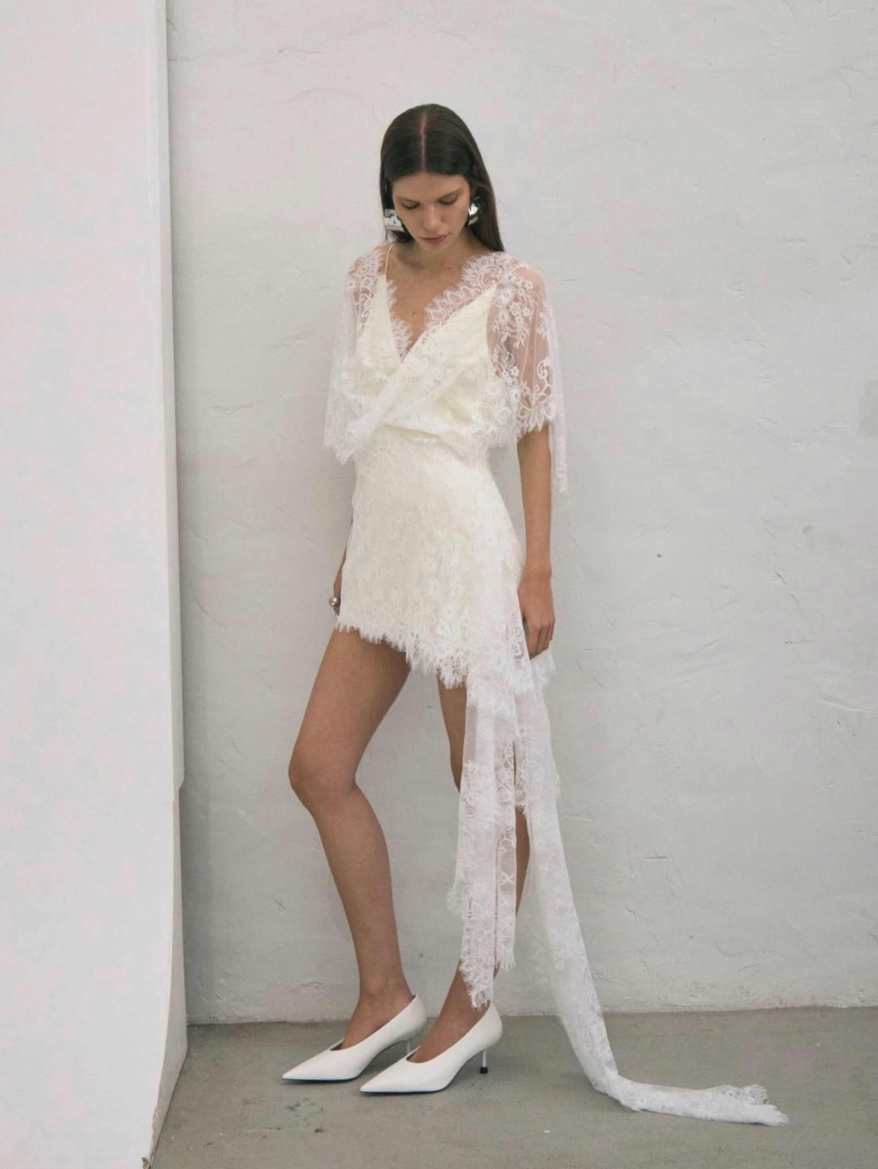 lace dress form Davinci Bridal 50660 Size 12 Ivory/Blush Fitted Lace wedding dress sheer straps Bridal Gown