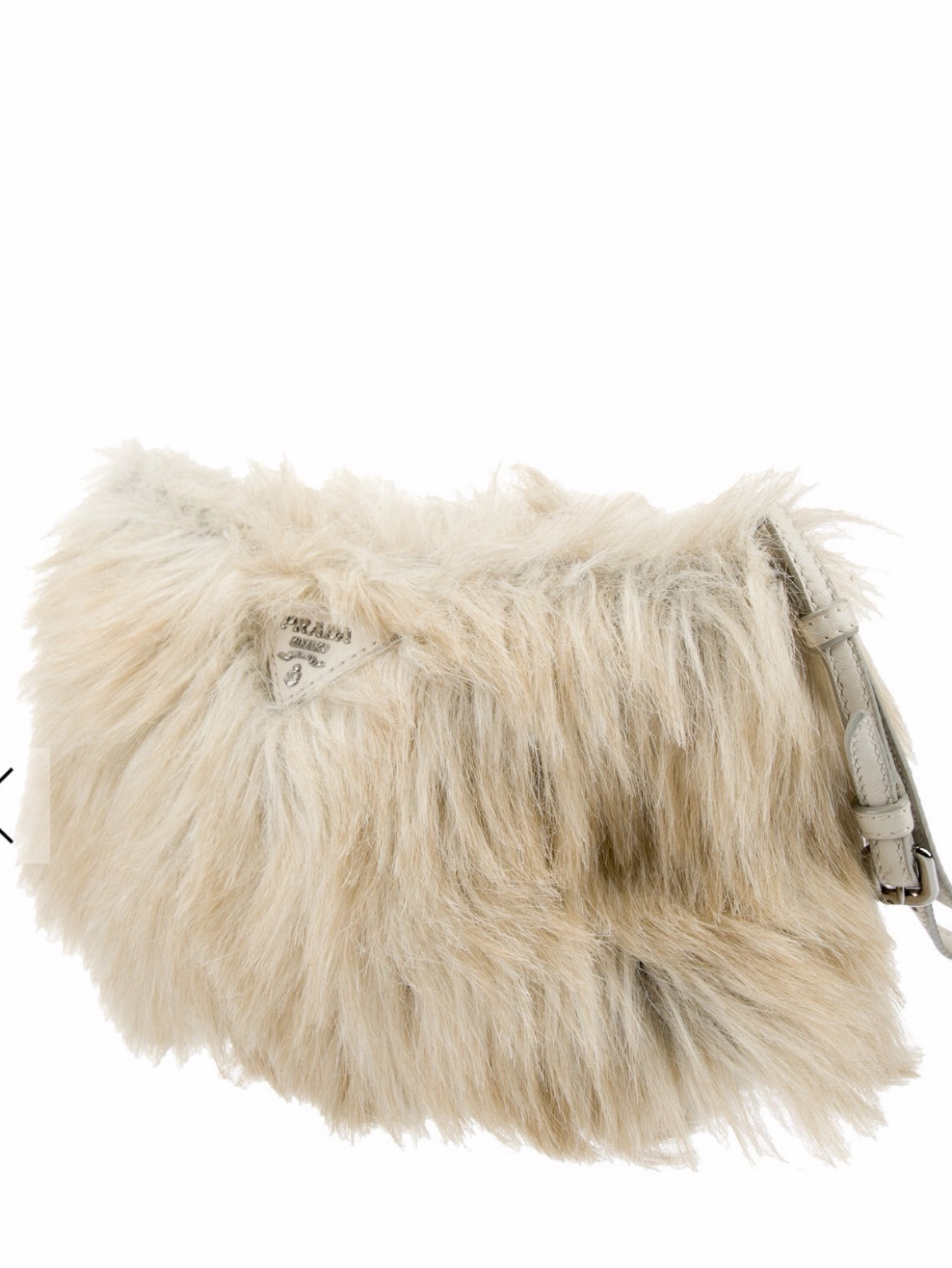 Prada Cream Fur Shoulder Bag