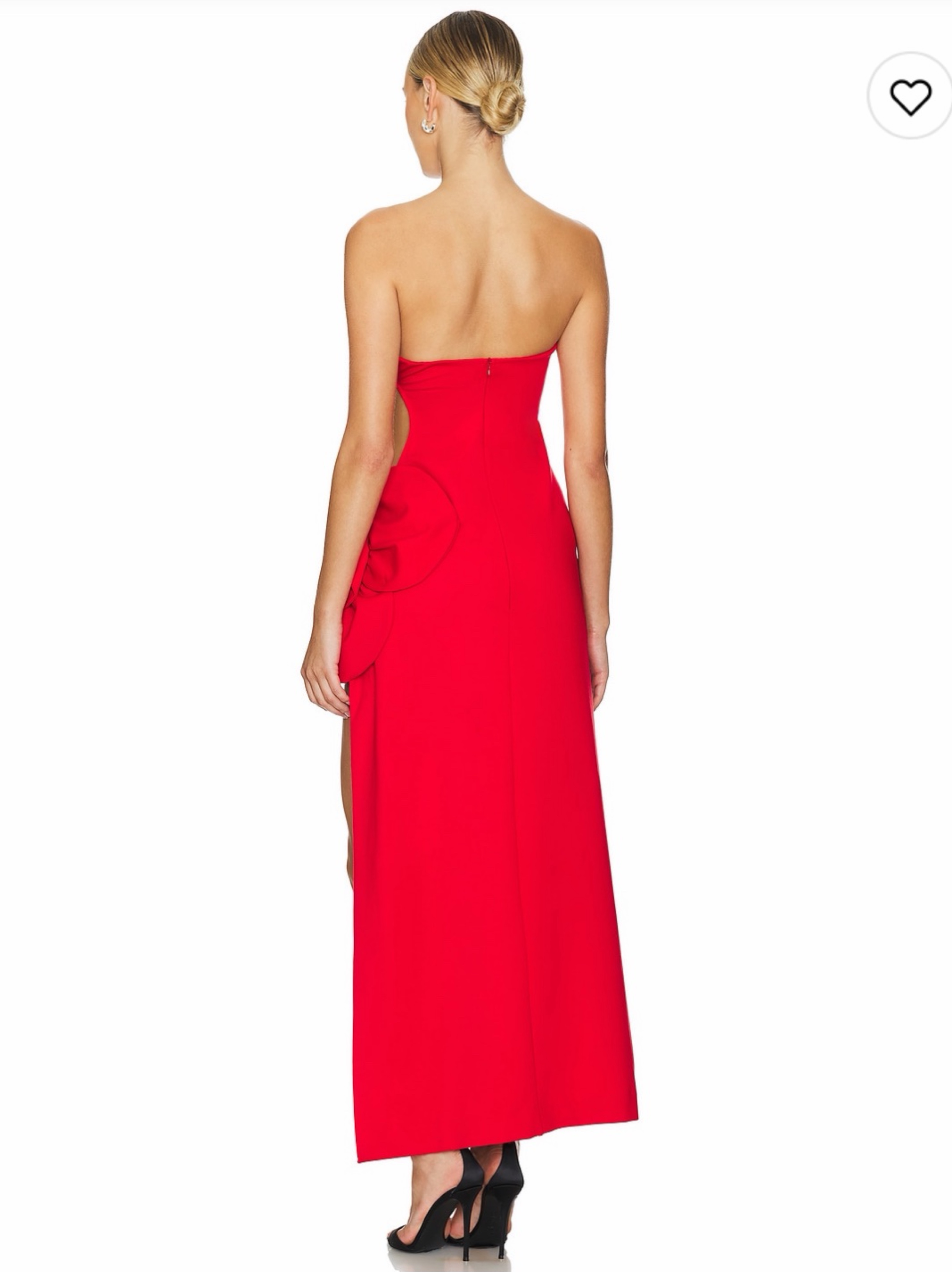 strapless red midi dress Red polka dot strapless dress MEDIUM