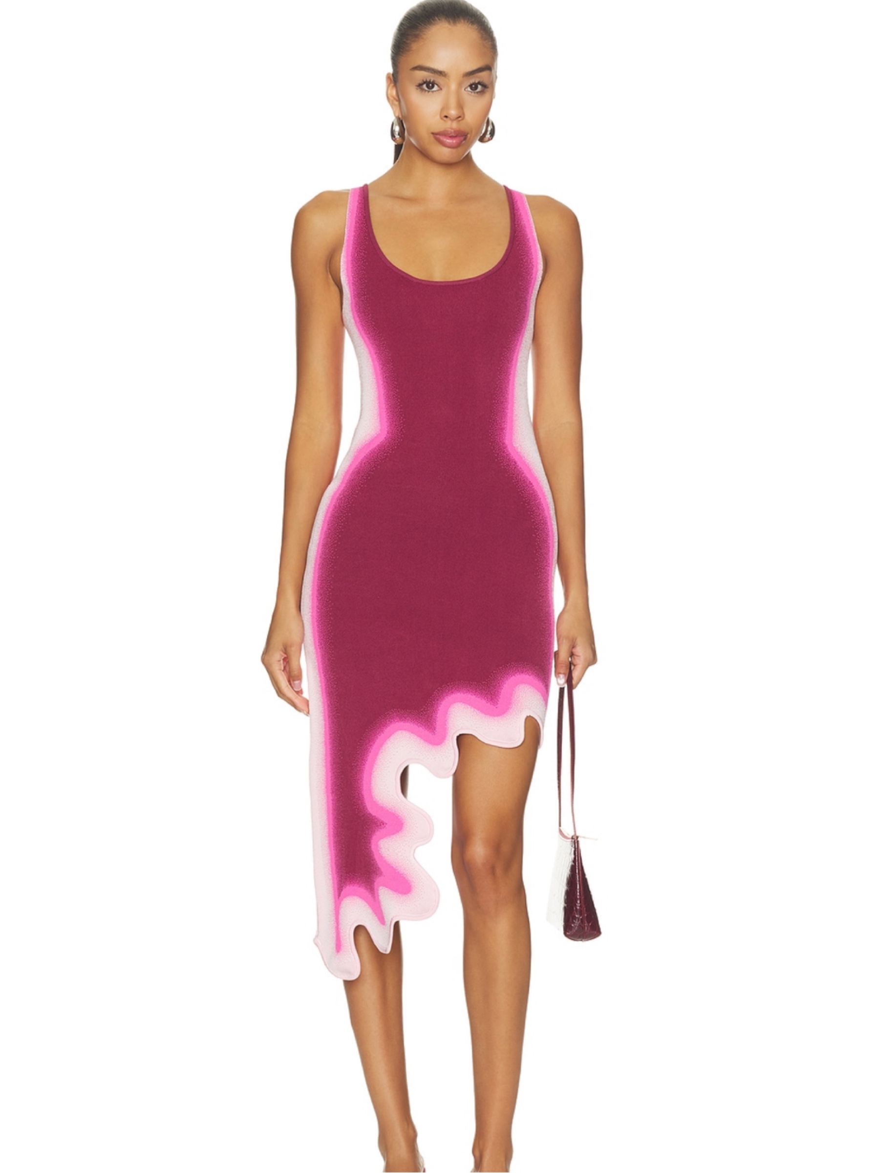aster reversible wavy asymmetric dress by PH5 Color:#3-Dark Magenta PH5 SPRING SUMMER 2026 Vintage grunge 90s Rave - Dallas Vintage