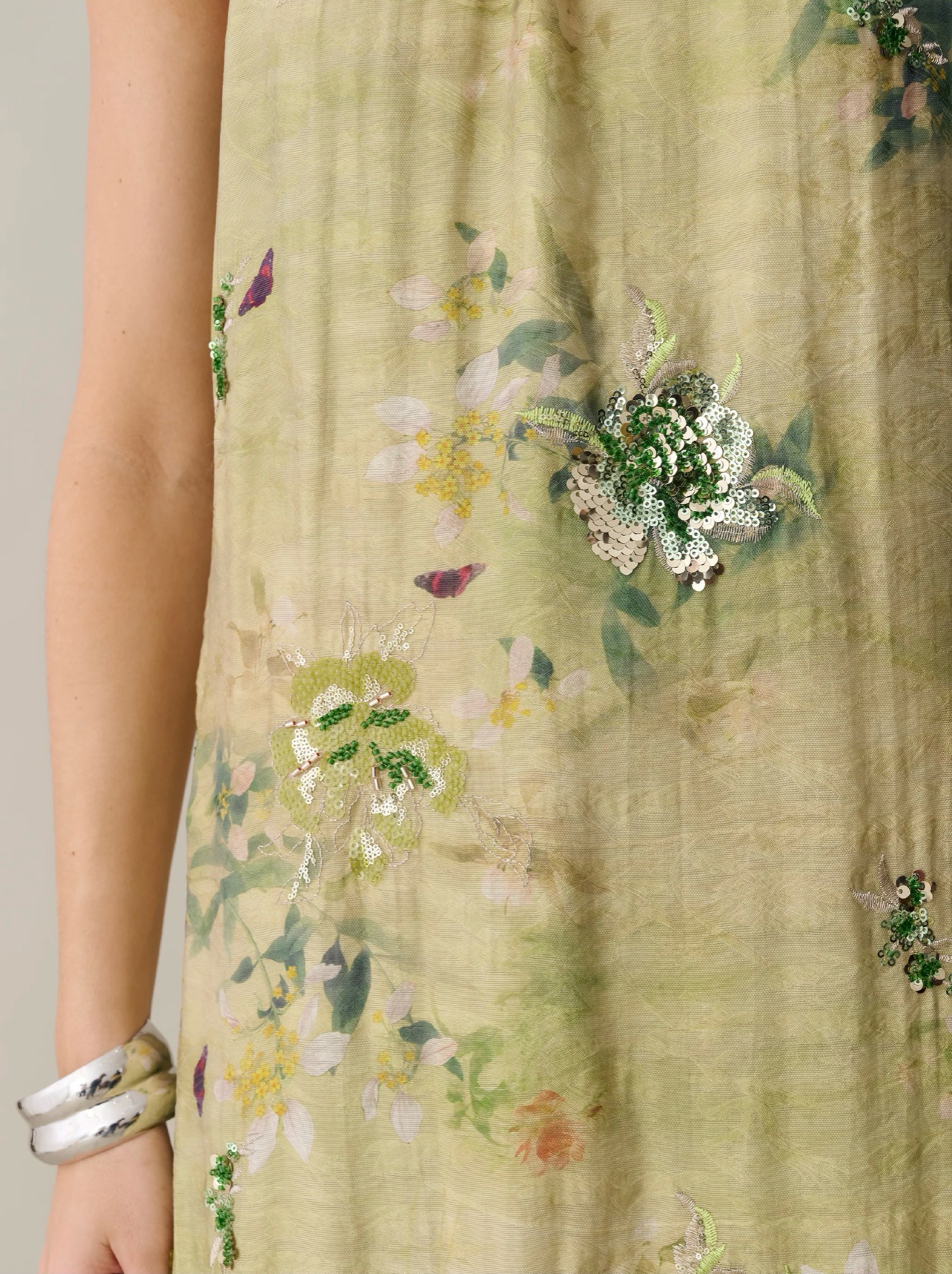opt green floral dress o.p.t Women's Cotton Dress, Green Floral, L