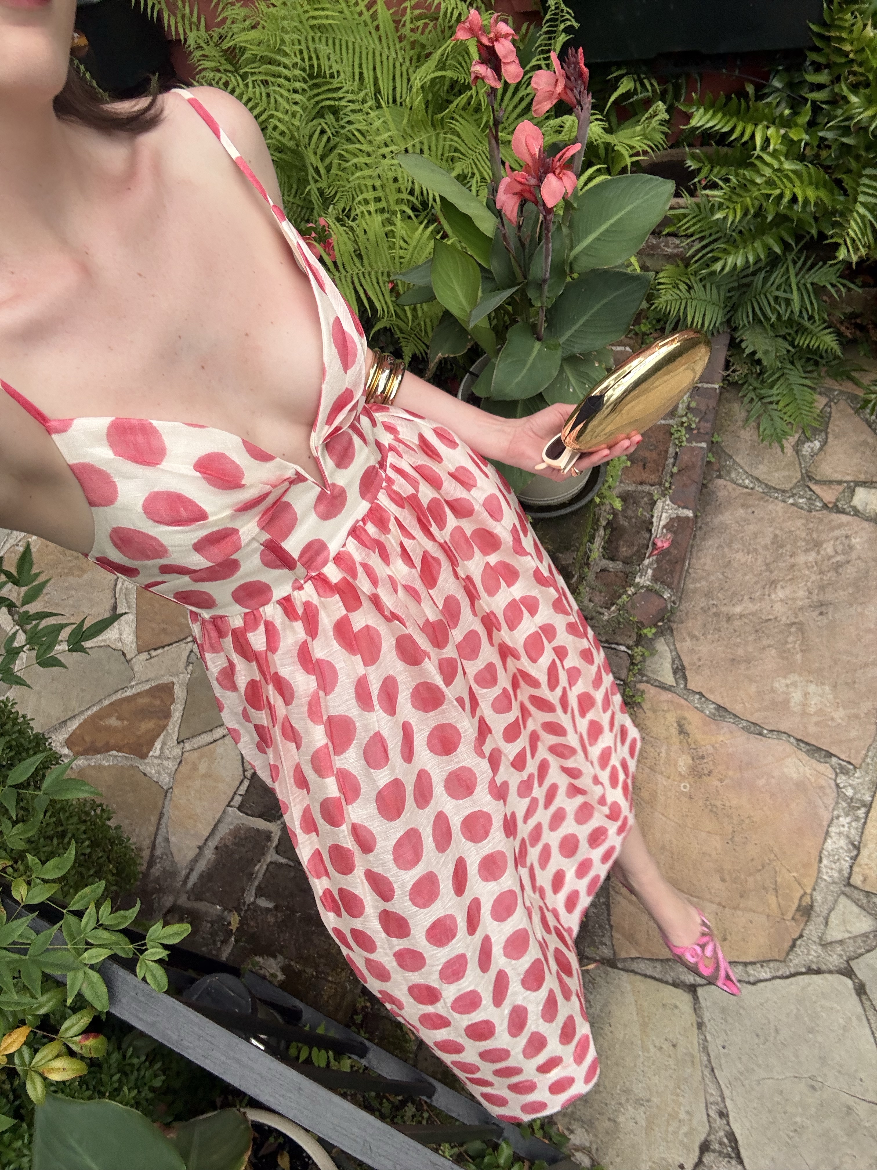 cara cara pink dress CARA CARA Nicola Midi Dress in Tropical Harvest Pink