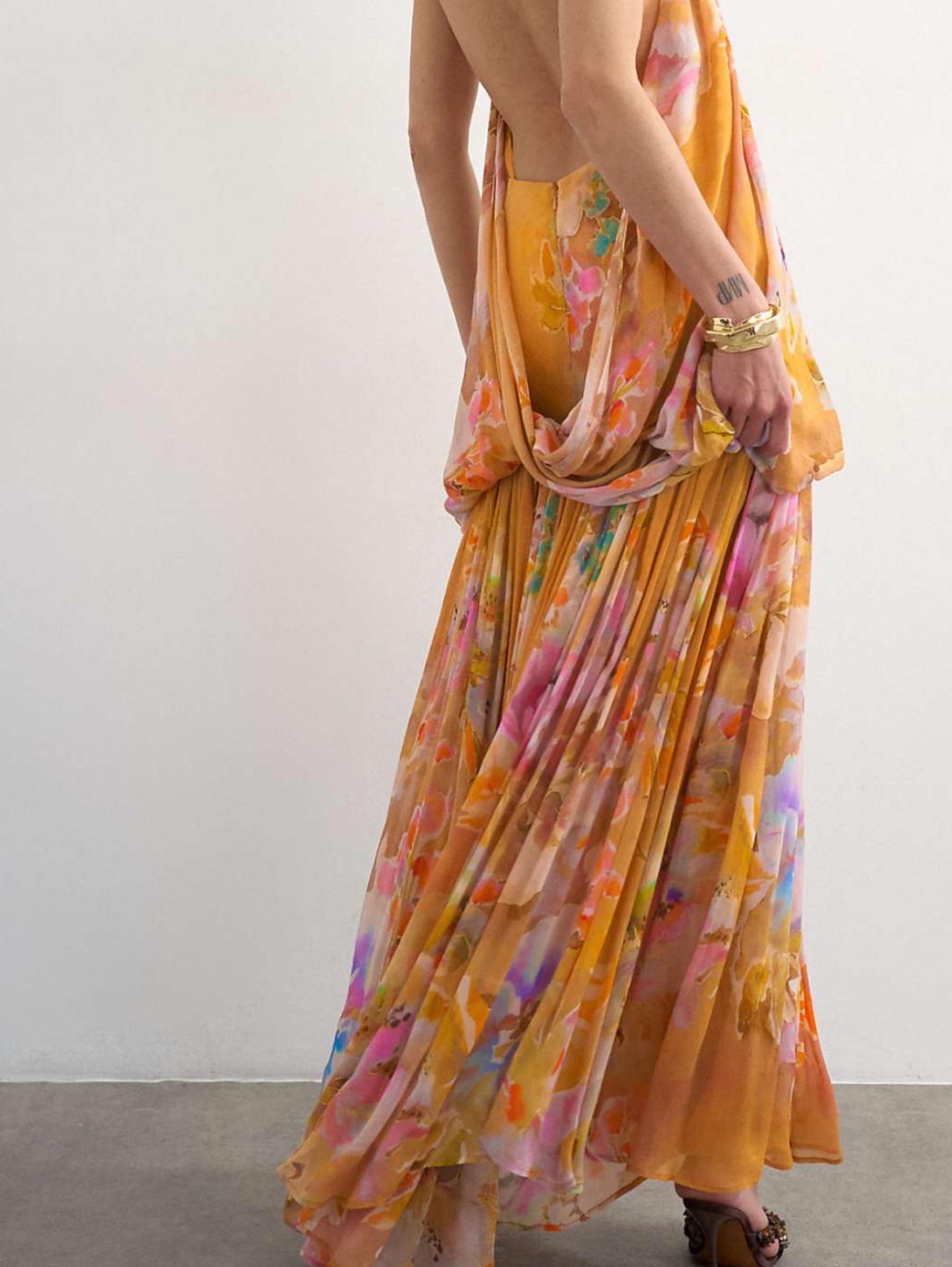 topshop halter neck maxi dress in bold floral print ASOS Handpainted by Topshop KEYHOLE-BUST