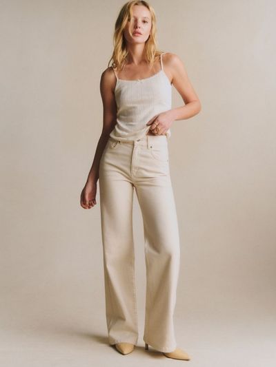 Sézane サイズ34 Sézane New 70's Trousers - Mottled Ecru by Sézane | Pickle