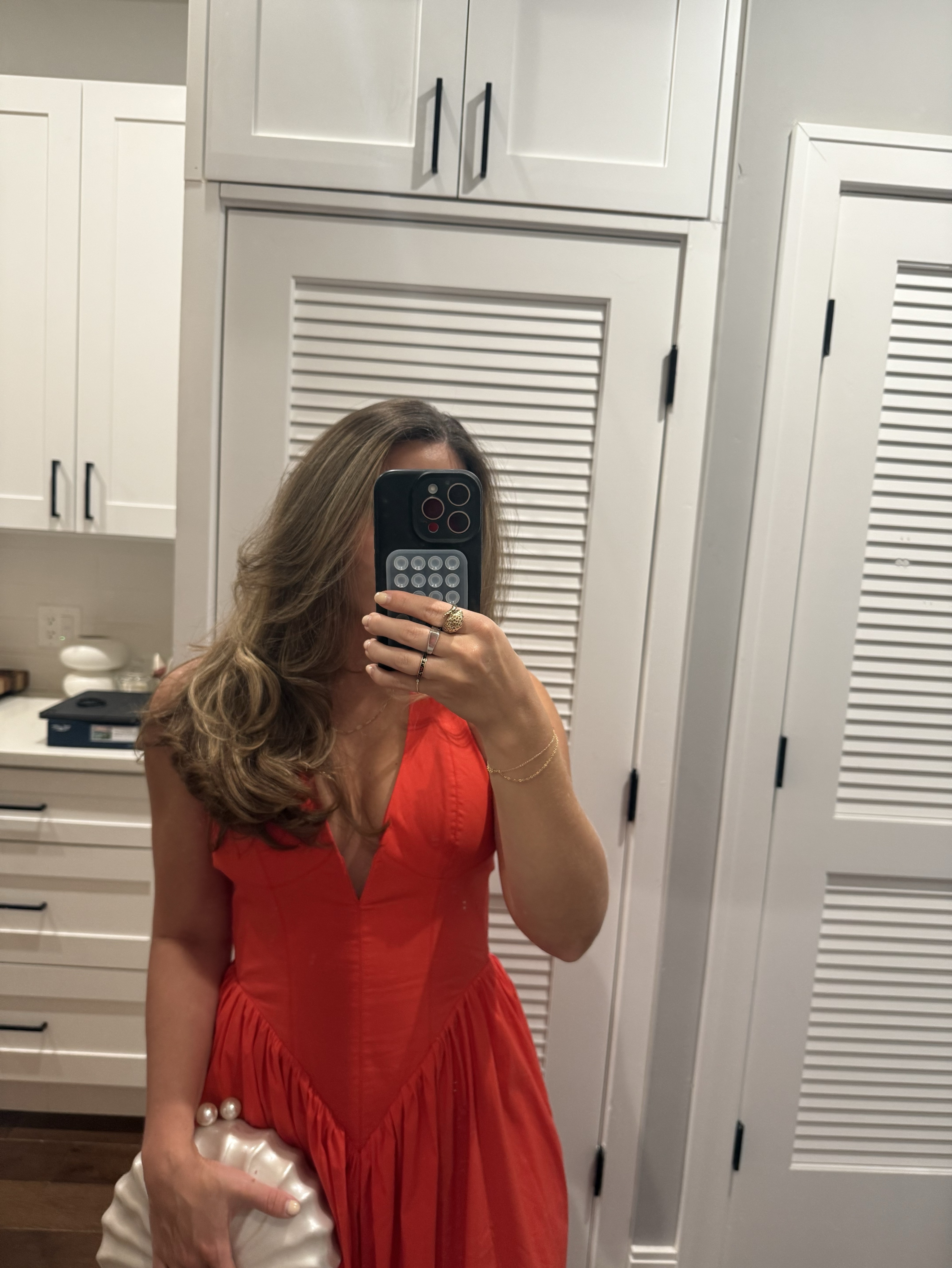Red Halter Midi Dress