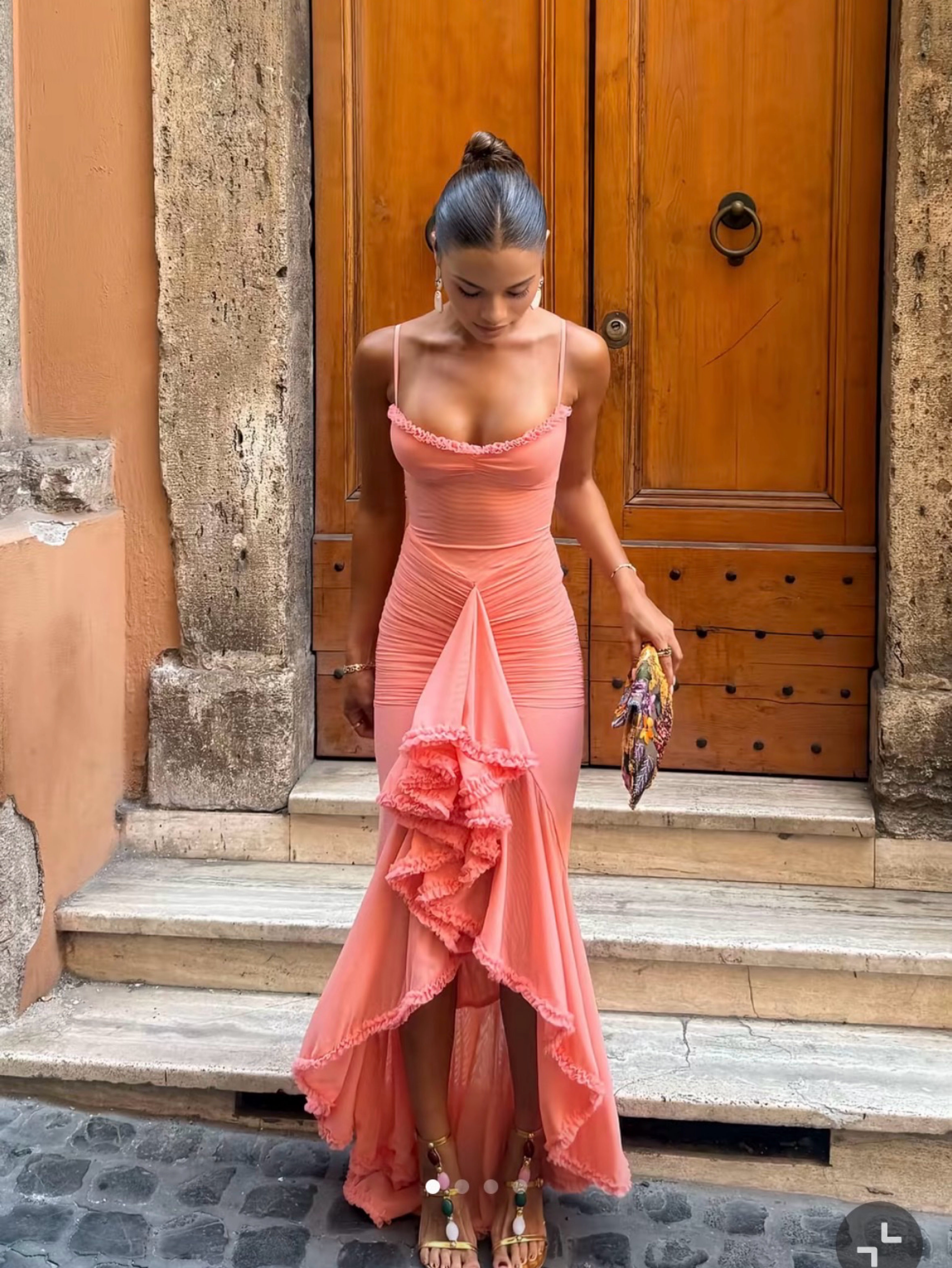 House of CB Gabbi Peach Dress MEDIUM
