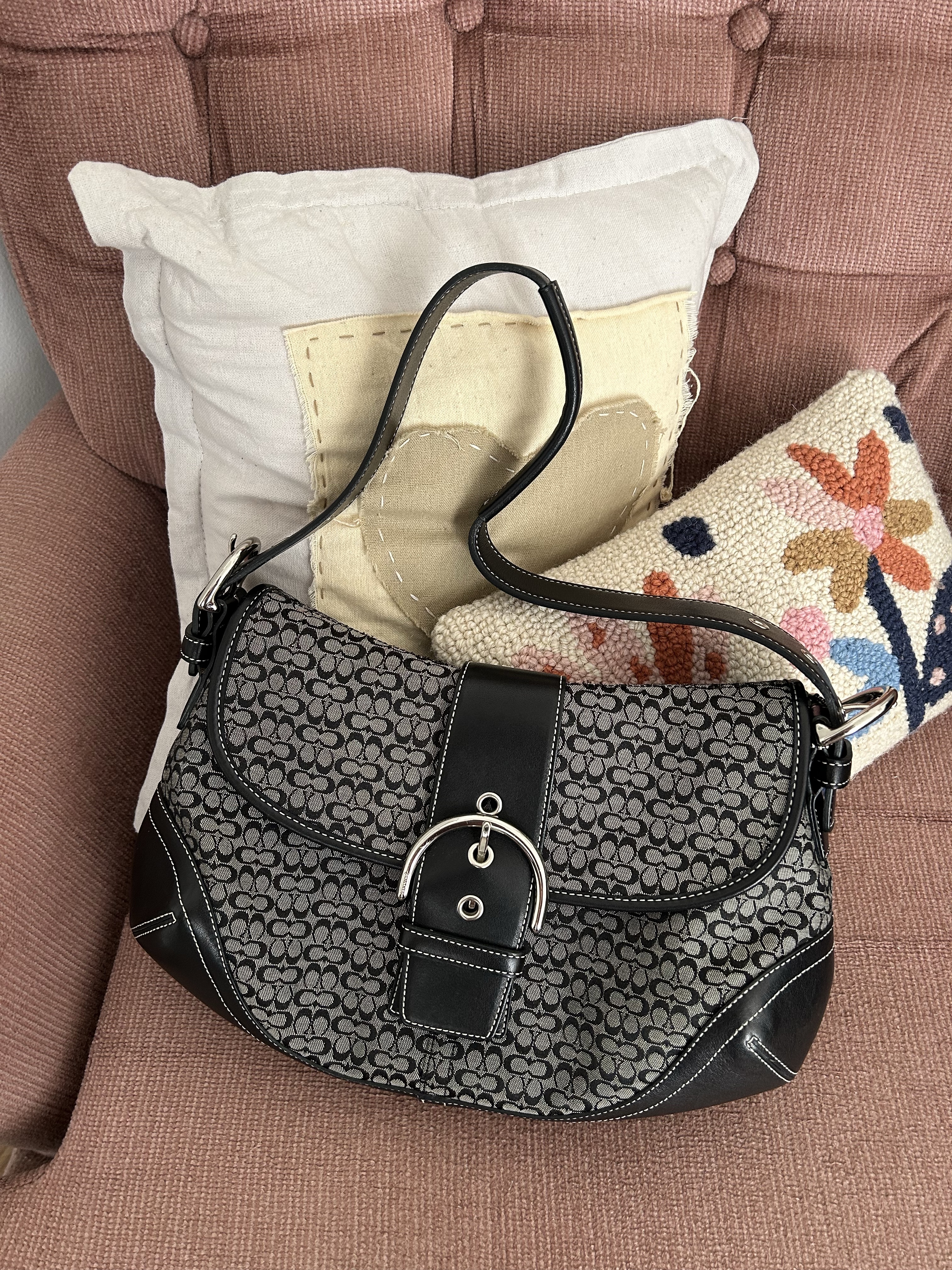 Coach Y2K Black Flap Soho Hobo Shoulder Bag by Coach - Pickle