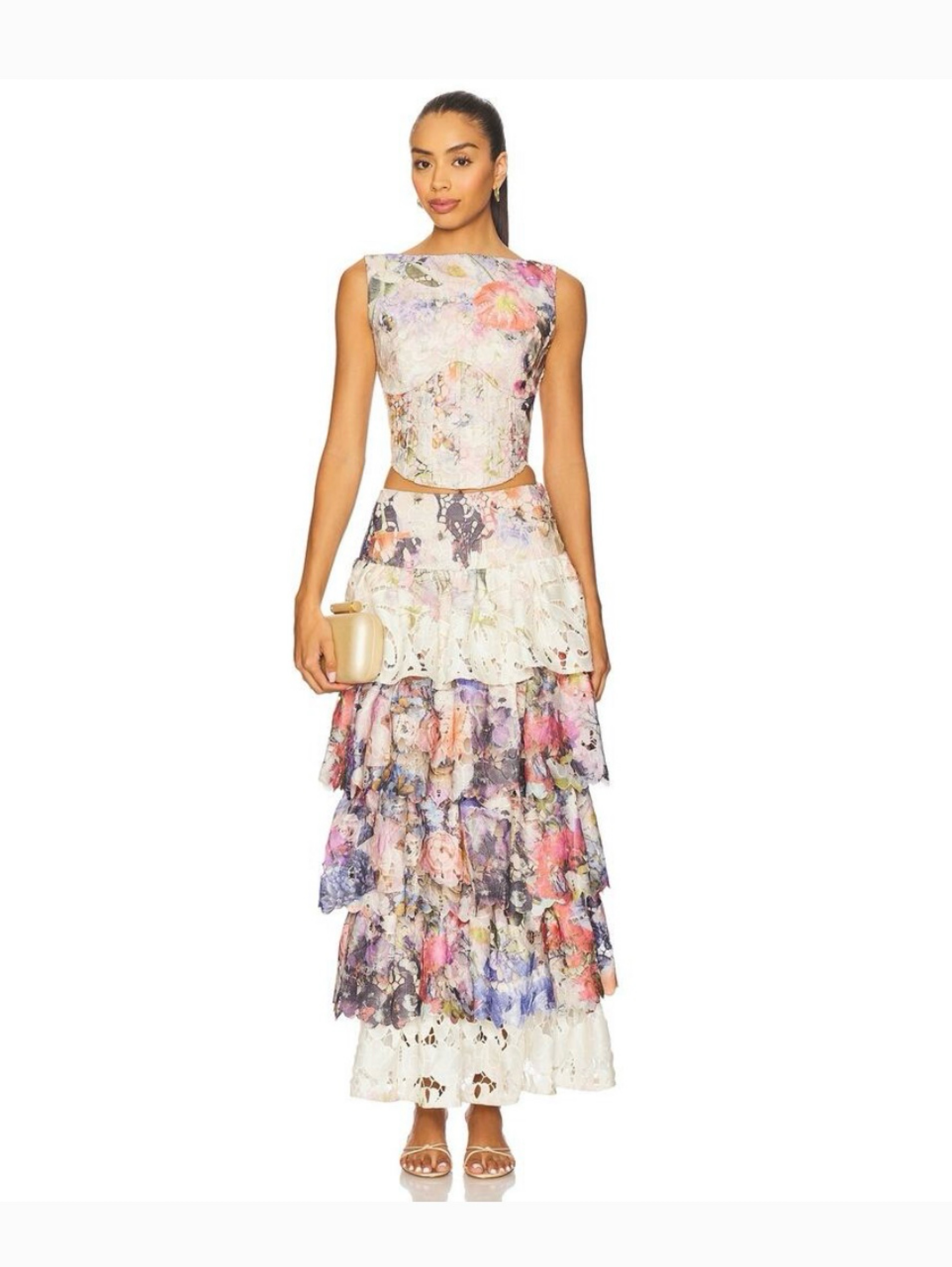 elliatt floral lace midi dress Helena Strapless Midi Dress - White - XL