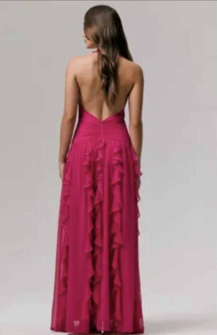 club london hot pink dress long tight pink dress Cornelia Hot Pink Strapless Maxi Dress With Oversized Bow Club L London