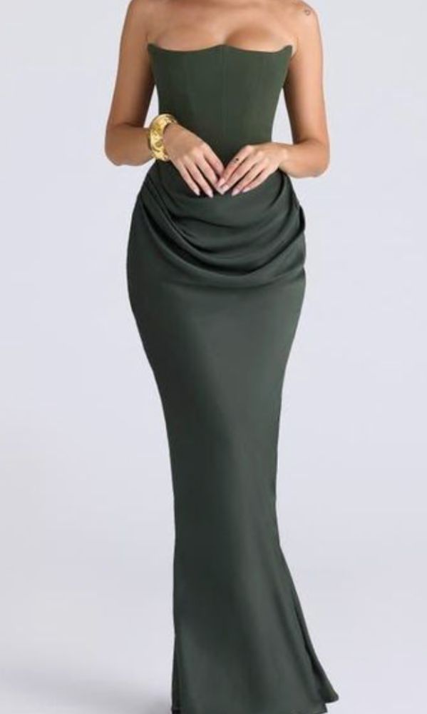 house of cb green corset dress House of CB Milena Corset Dress by House of CB