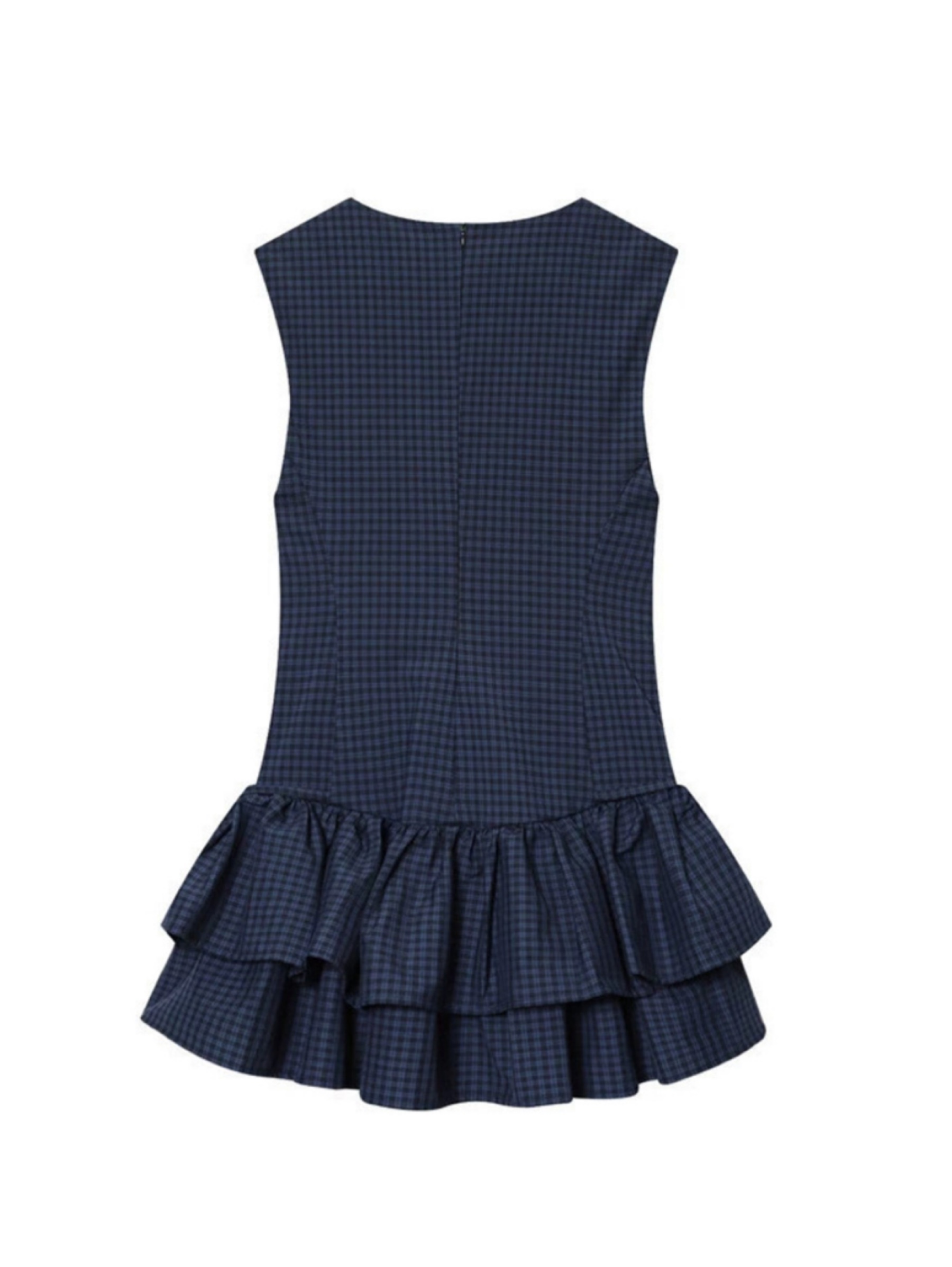blue checkered dress zara plaid with tiered bottom by Zara Zara navy Size:XXS-XS I made a thing How to Style a Krem/Žuta