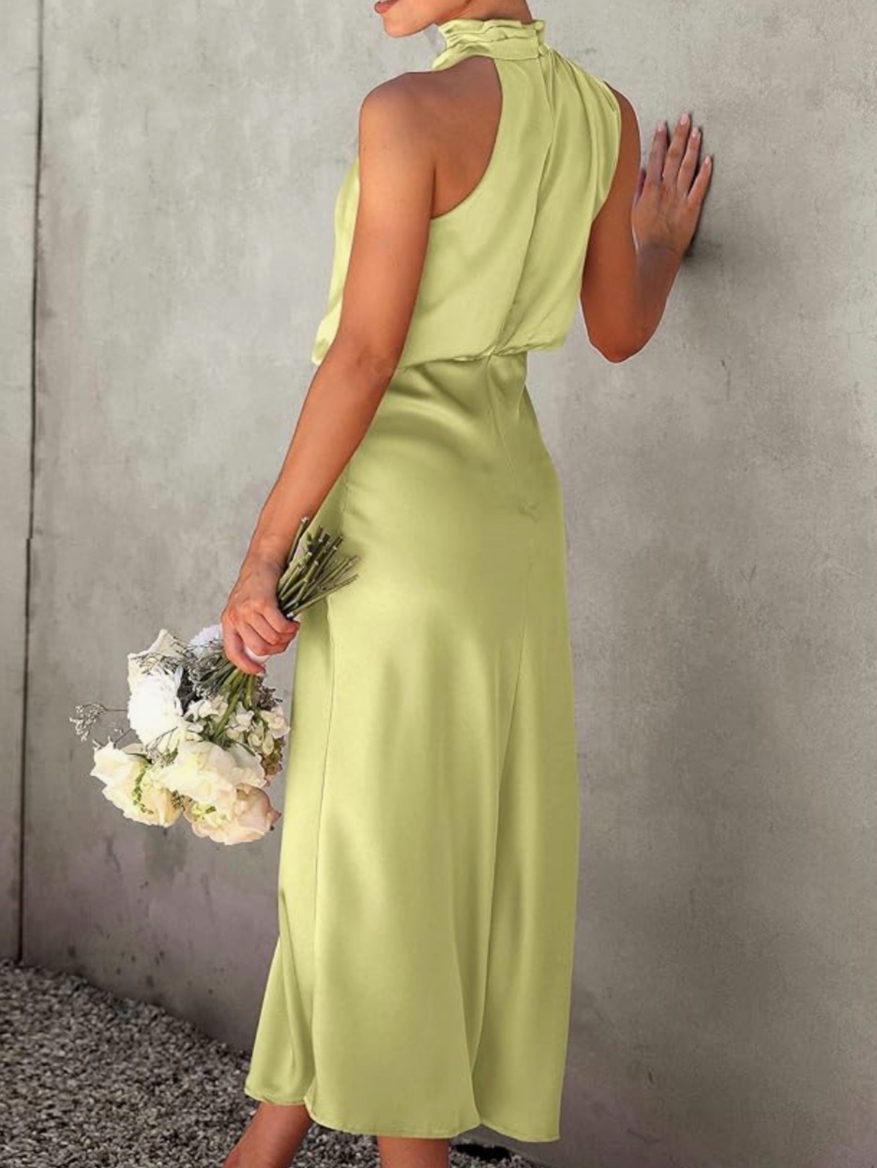 pastel green silk dress Rosalind Light Green Maxi Dress
