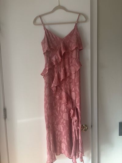 zara pink asymmetric dress NEW ZARA PINK ASYMMETRIC KNIT DRESS