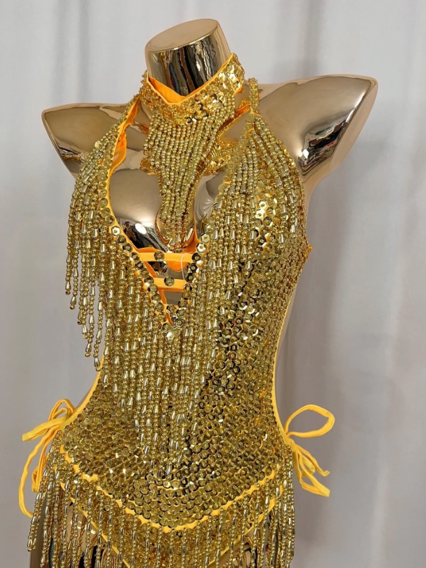 Etsy Carnival Inspired Gold Sequin Bodysuit, photo 2 of 3