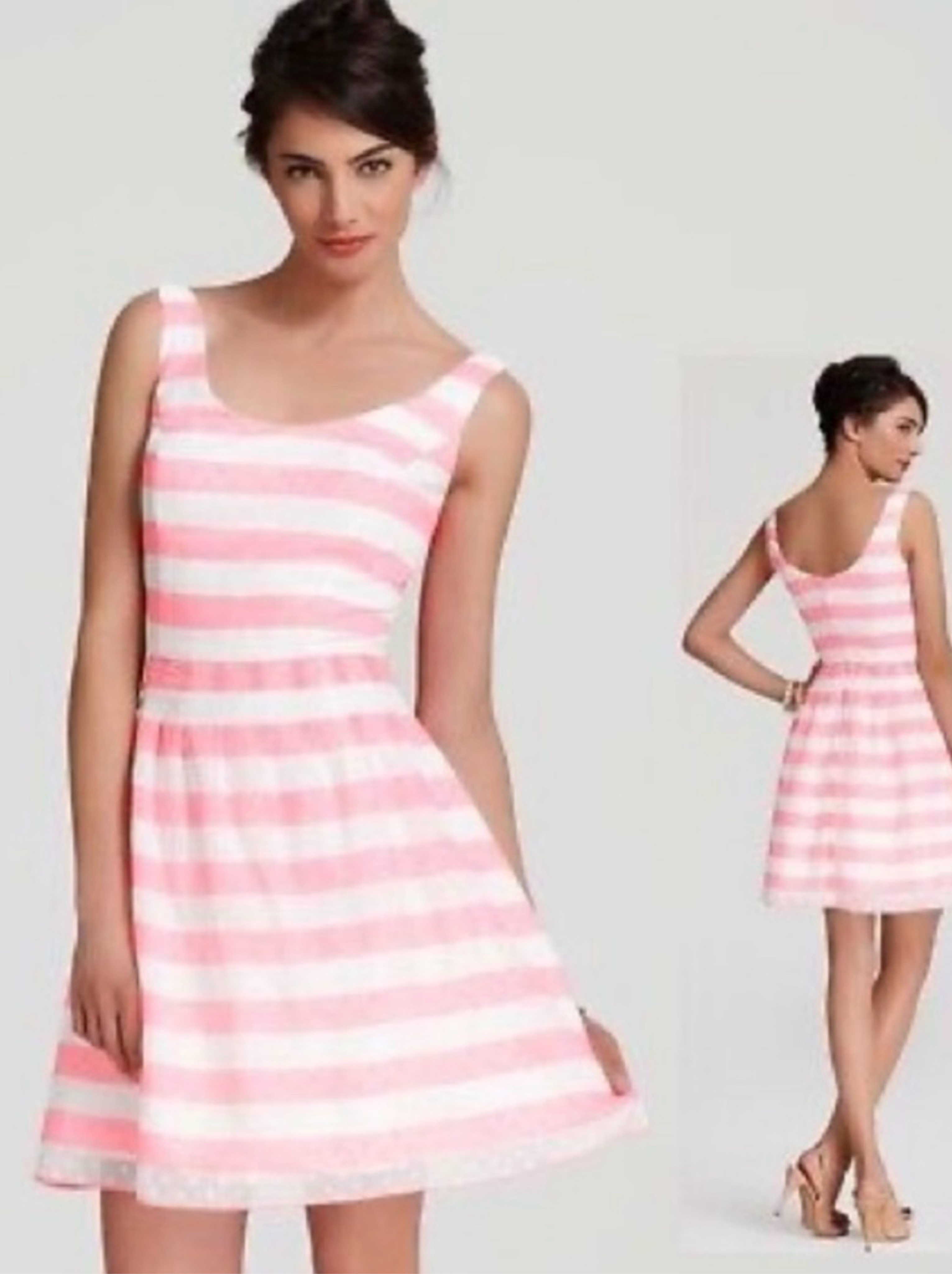 Lilly Pulitzer SIZE ZERO Posey dress - Pink and White Striped Fit-and-Flare Dress