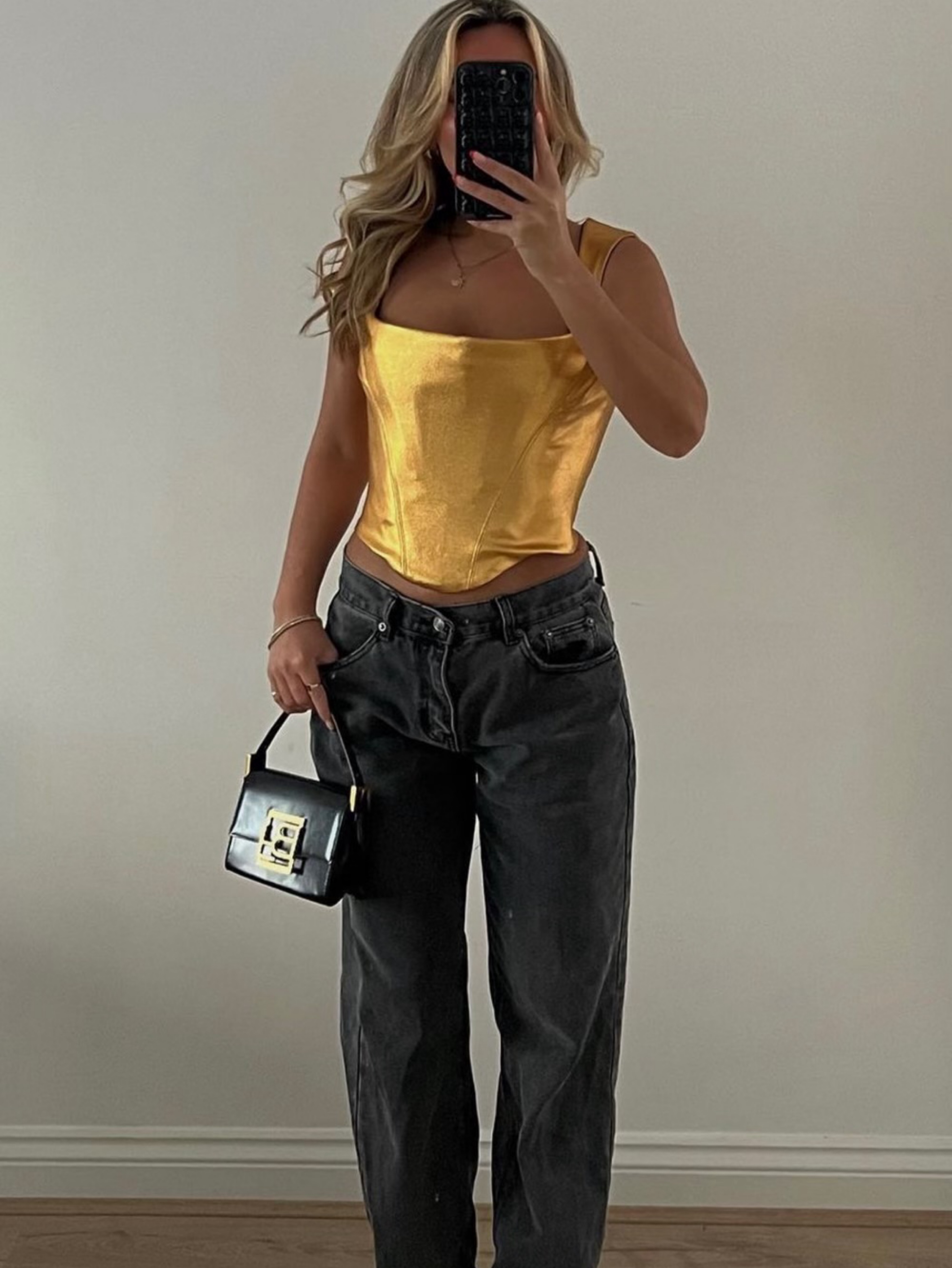 House of CB Karia Gold Corset Top