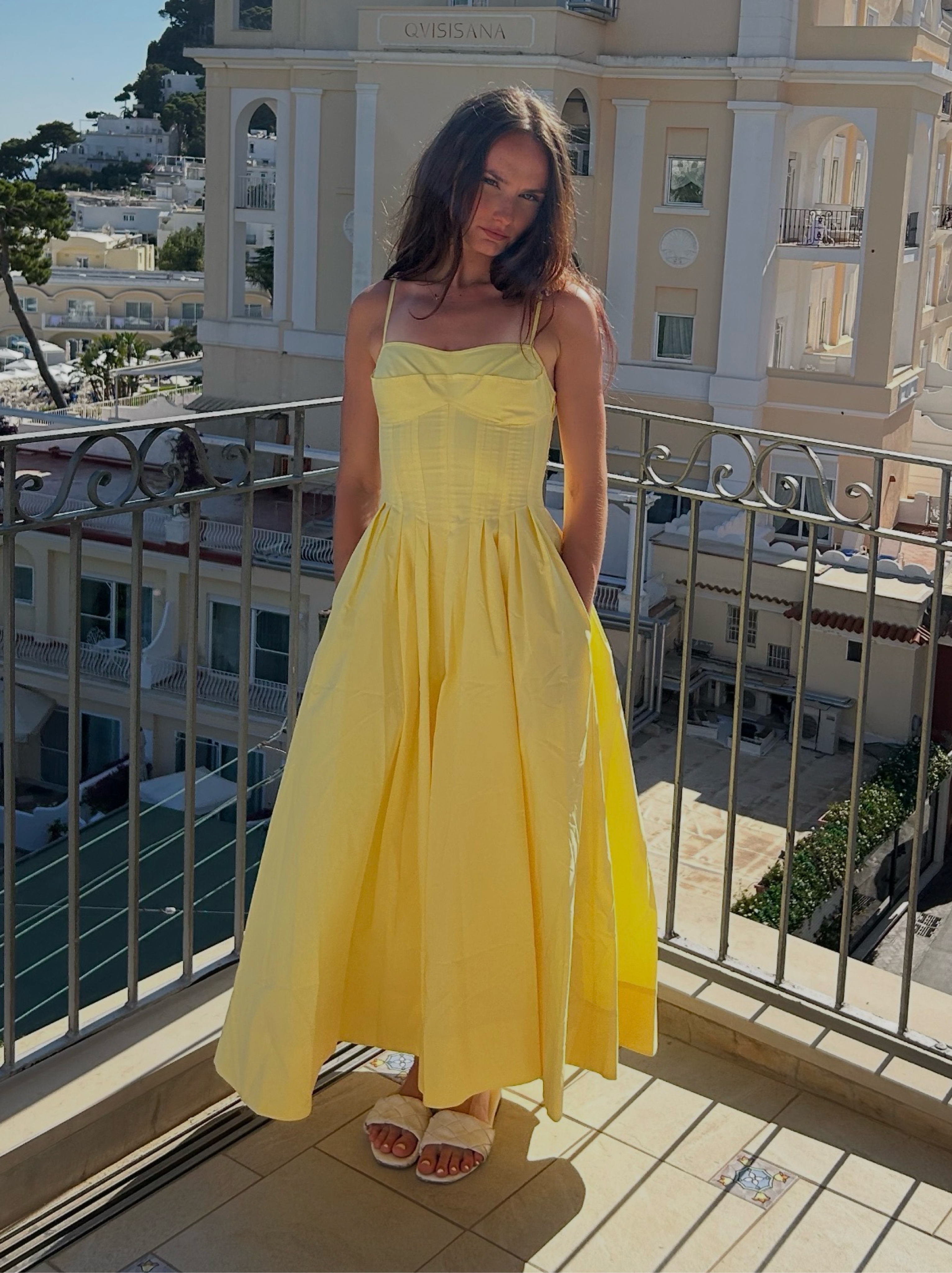 simkhai yellow dress by Jonathan Simkhai This style is available in multiple sizes Jazz Pintuck Midi Dress -